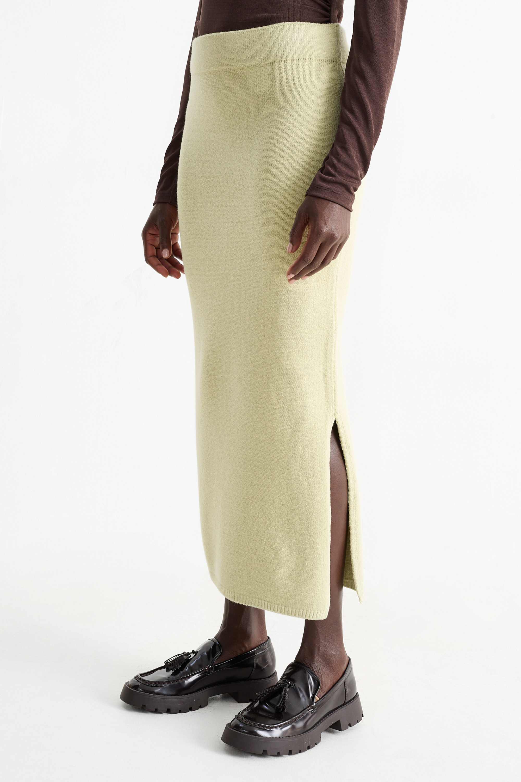 Knitted skirt mint green