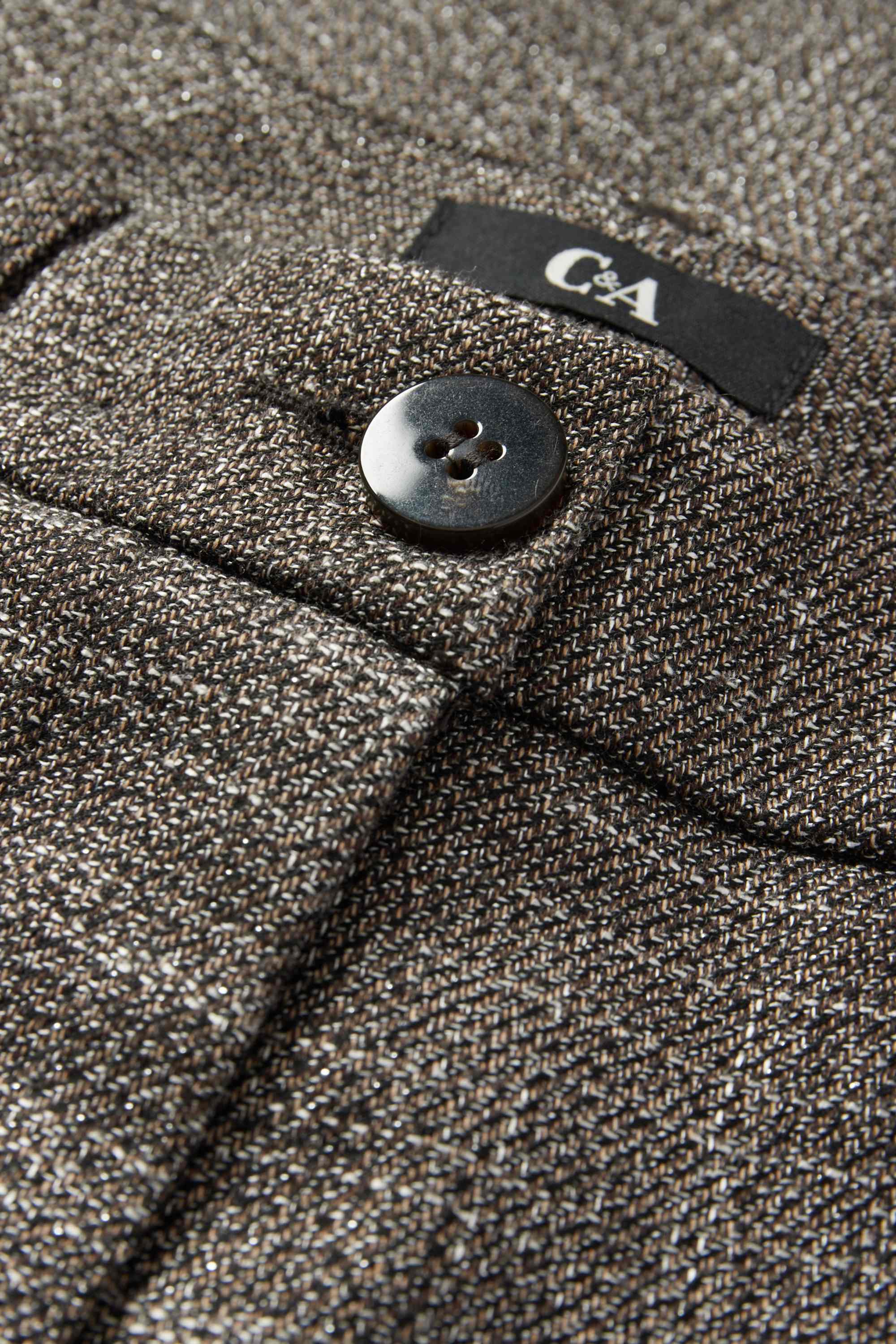 Cargo trousers - mid-rise waist - tapered fit gray-brown