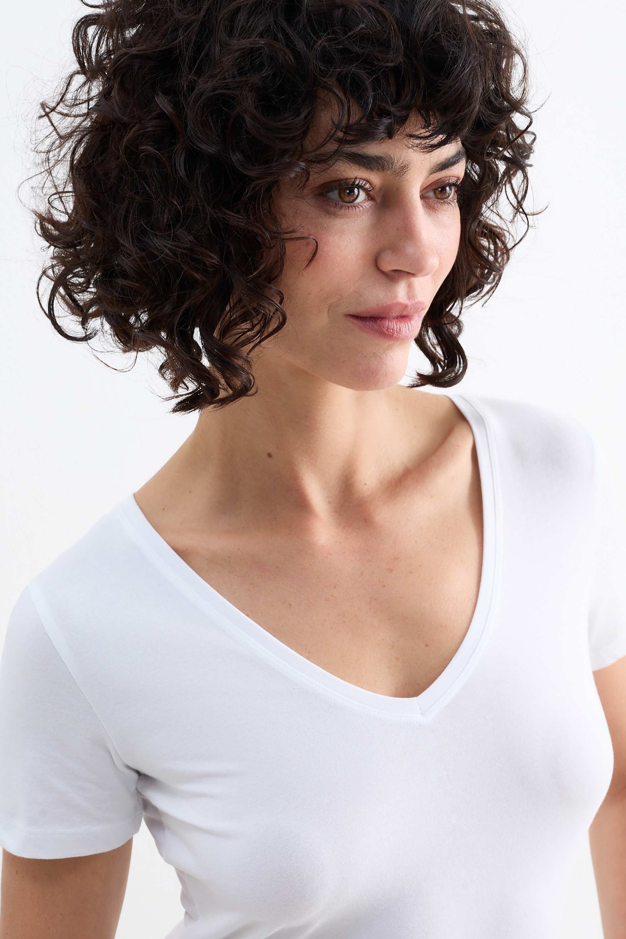 Multipack of 3 - V-neck T-shirt - slim fit white