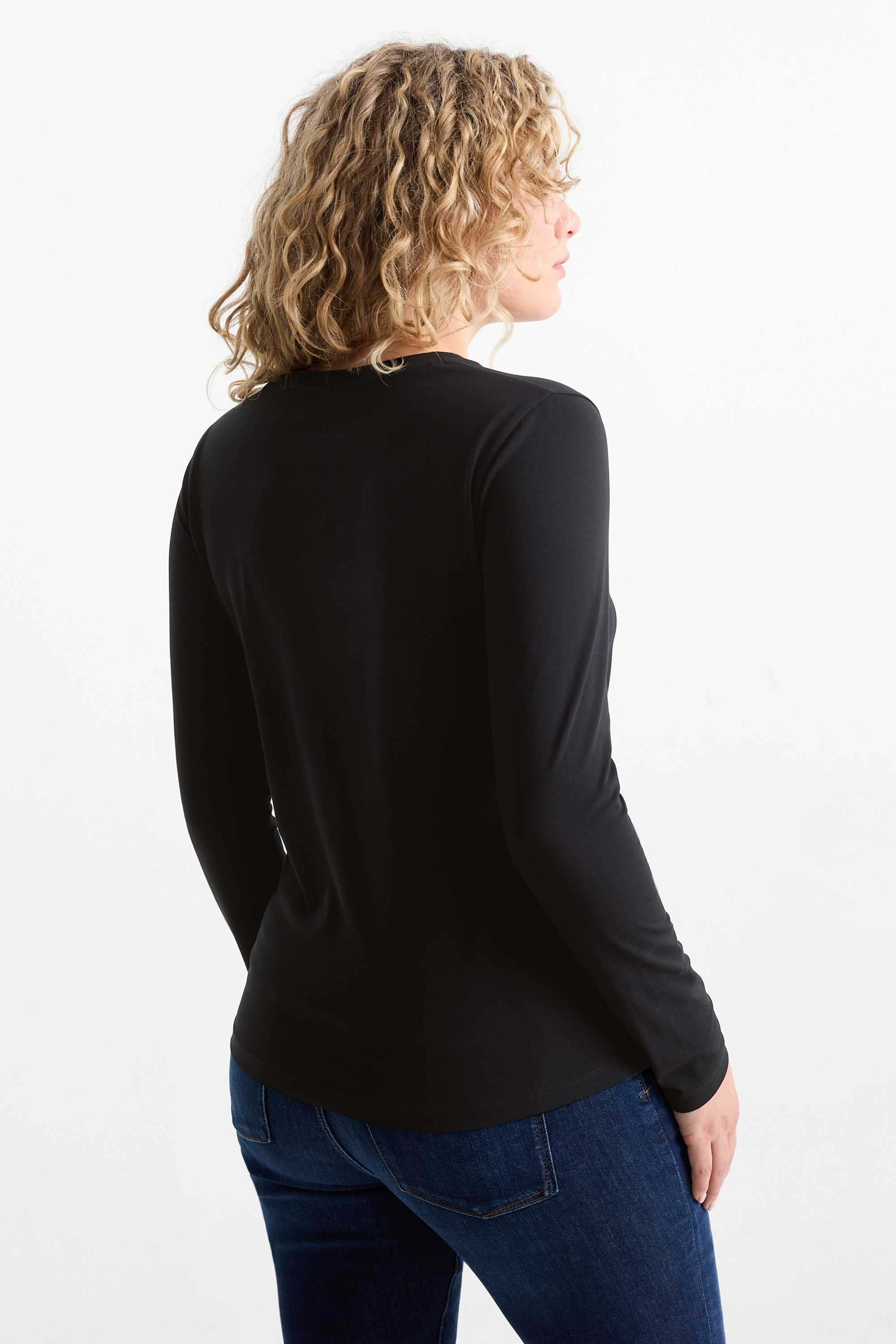 Multipack of 2 - long sleeve top black