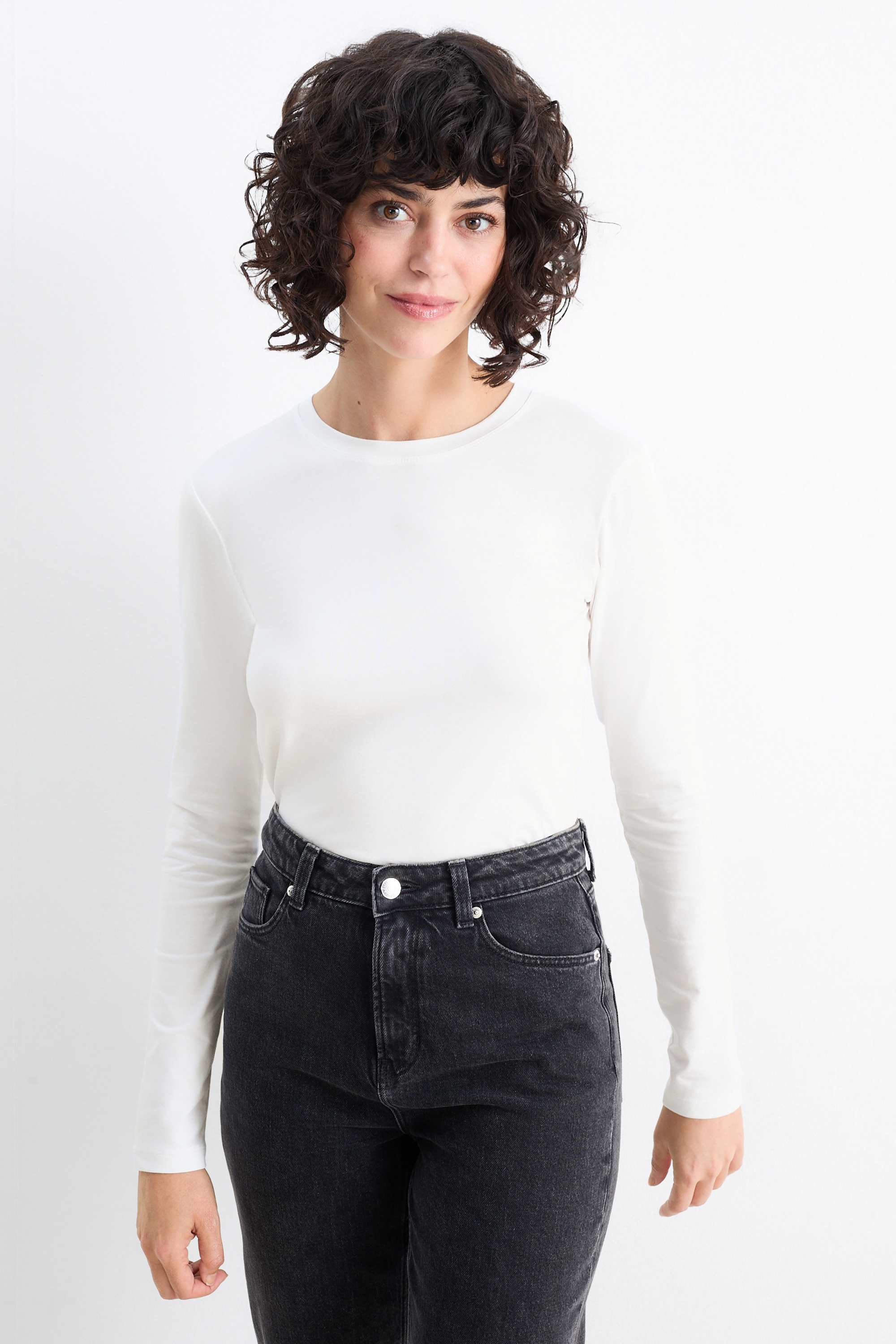 Multipack of 2 - long sleeve top white