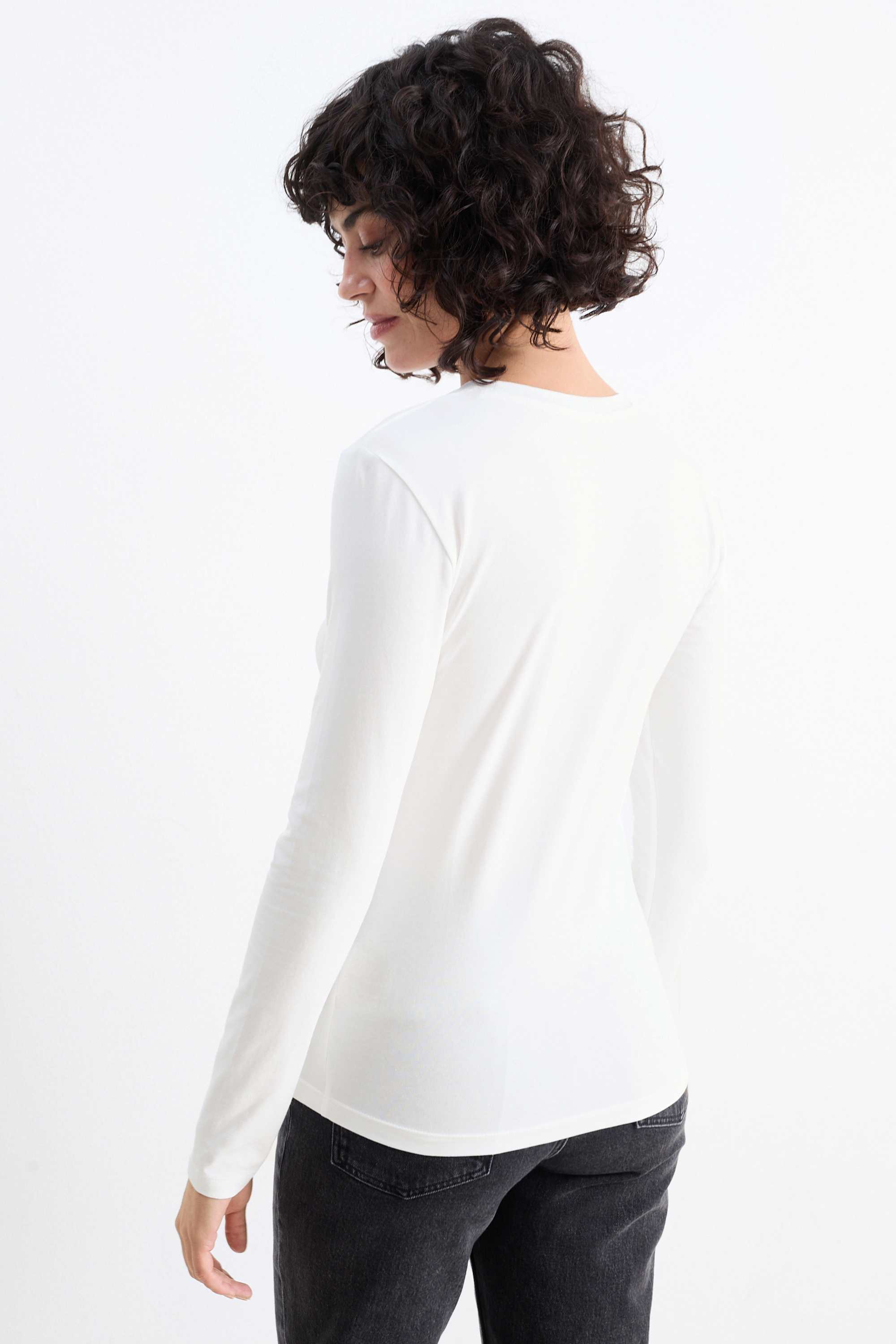 Multipack of 2 - long sleeve top white