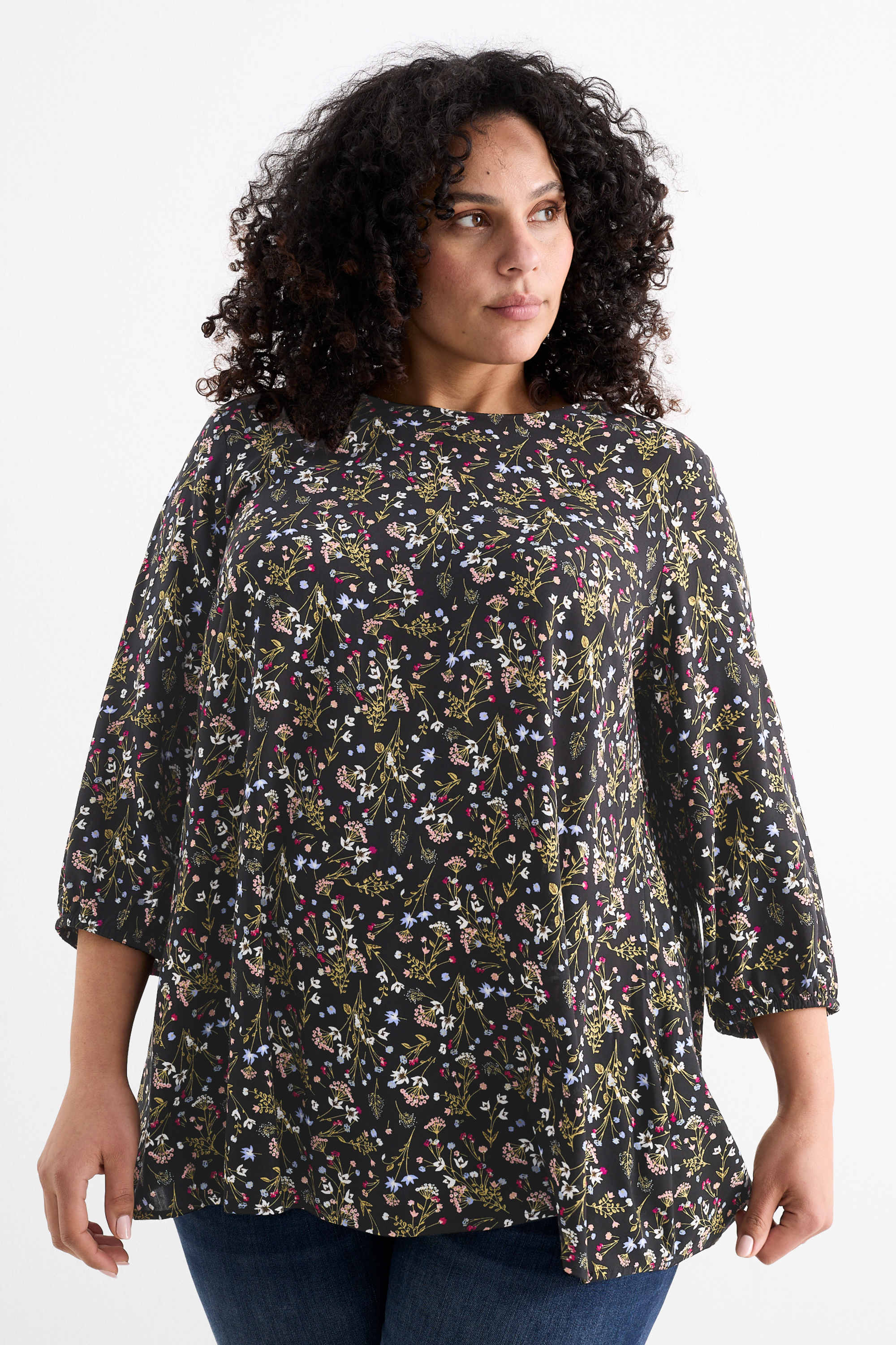 Blouse - floral black