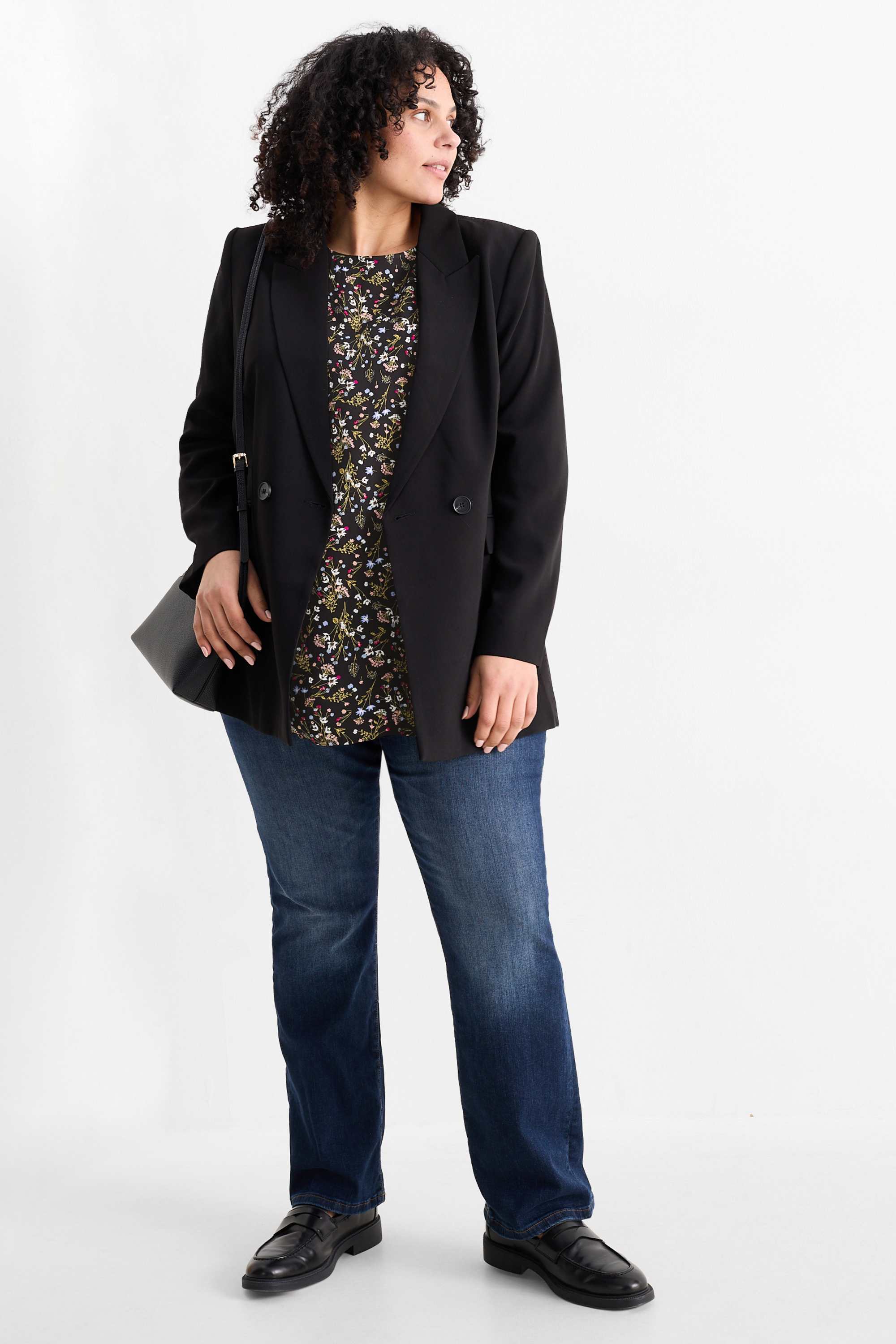 Blouse - floral black