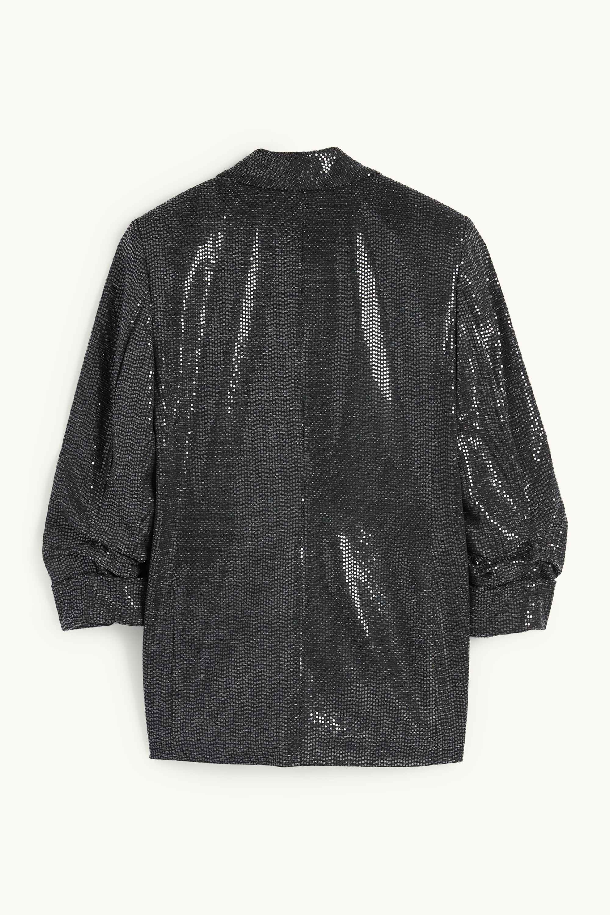 Long sequin blazer - relaxed fit black