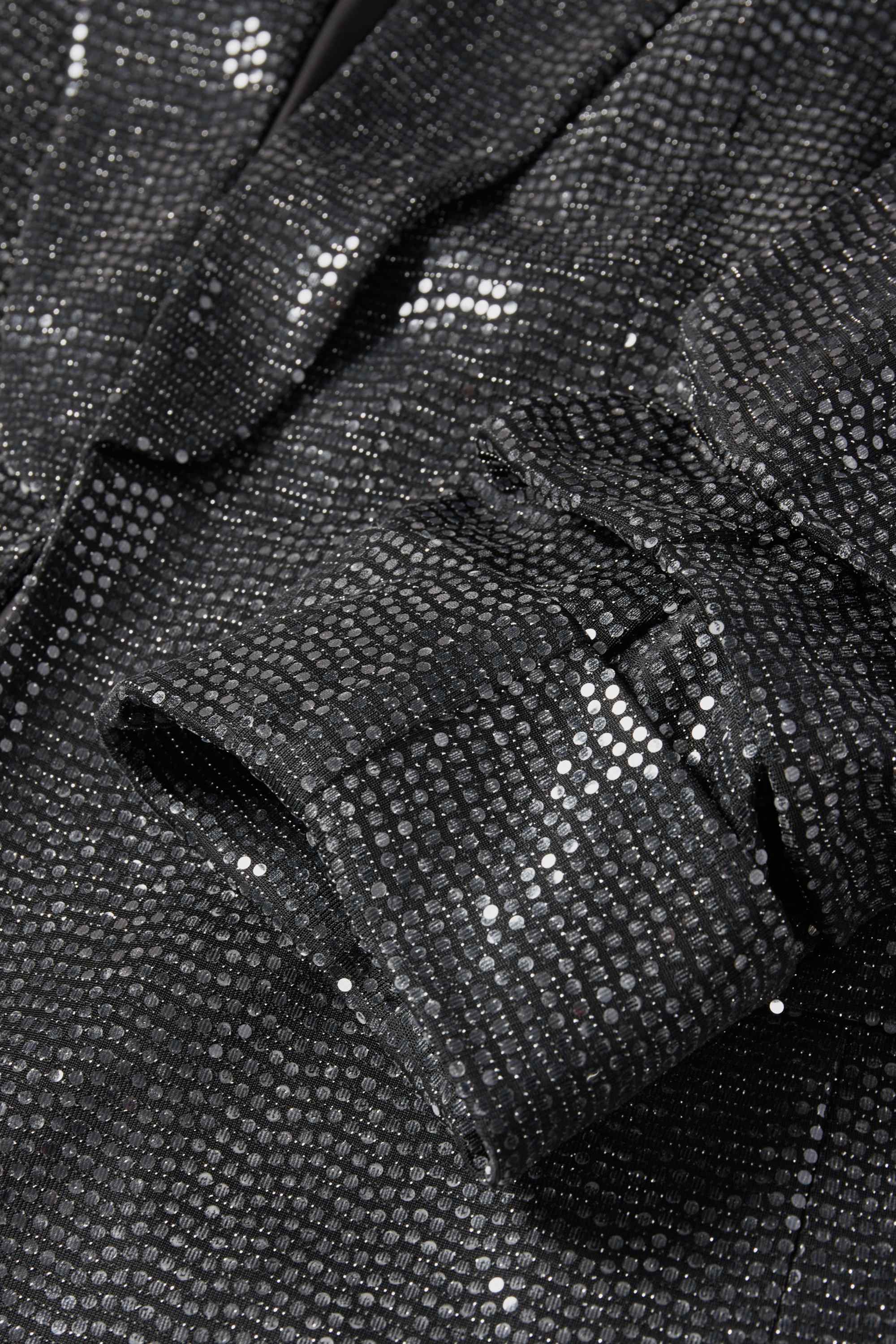 Long sequin blazer - relaxed fit black