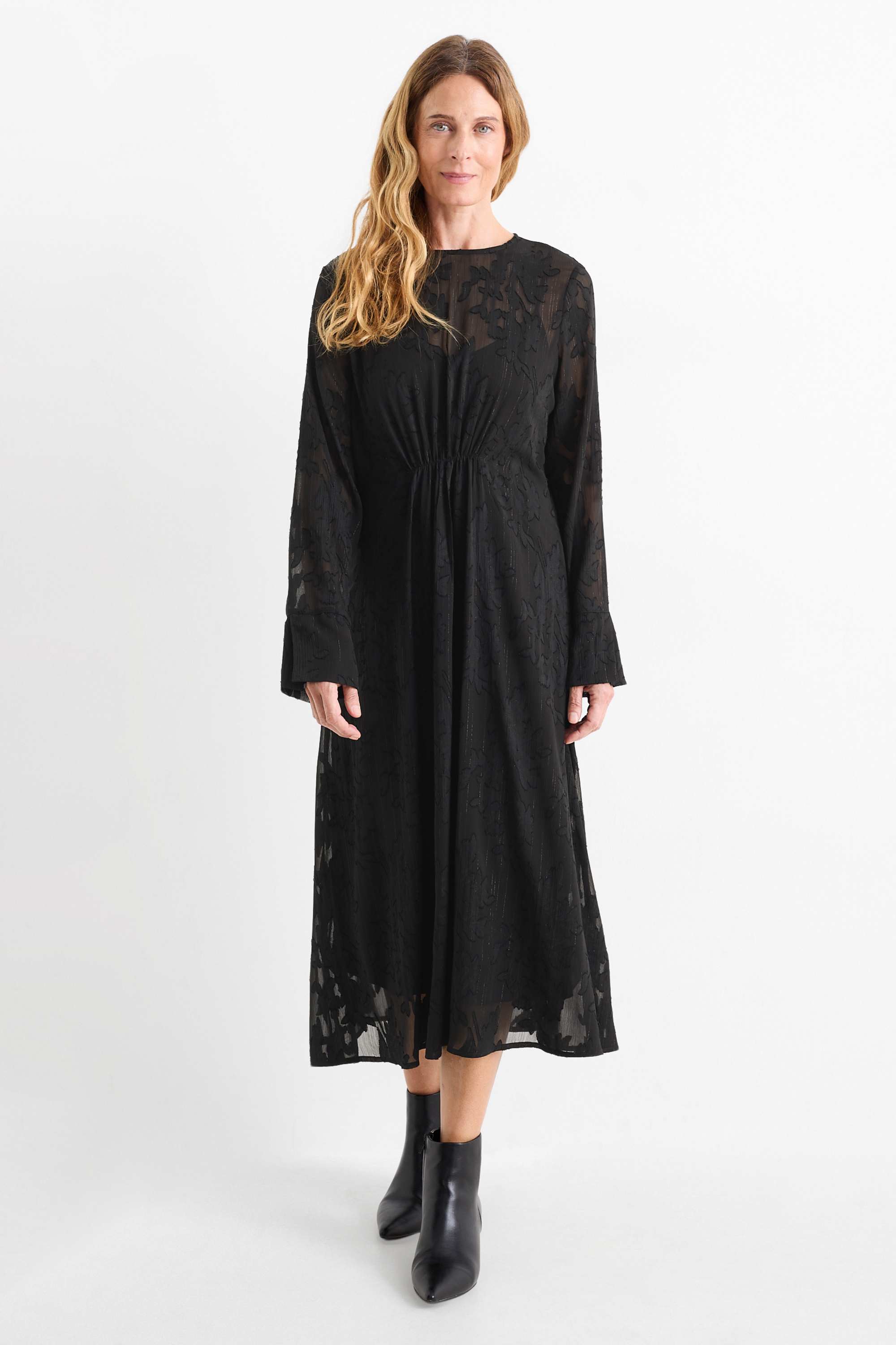 Chiffon dress - floral black