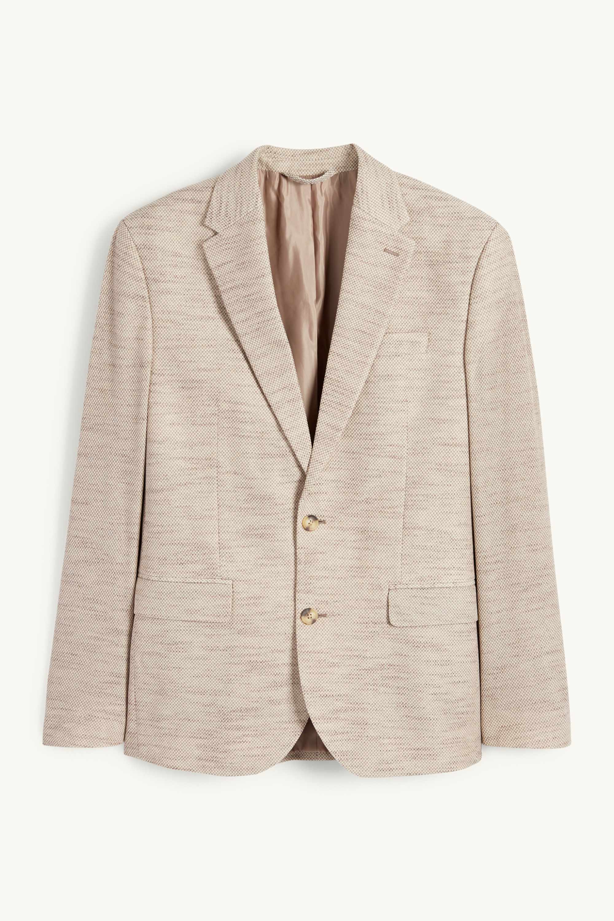 Tailored jacket - regular fit - Flex - textured light beige