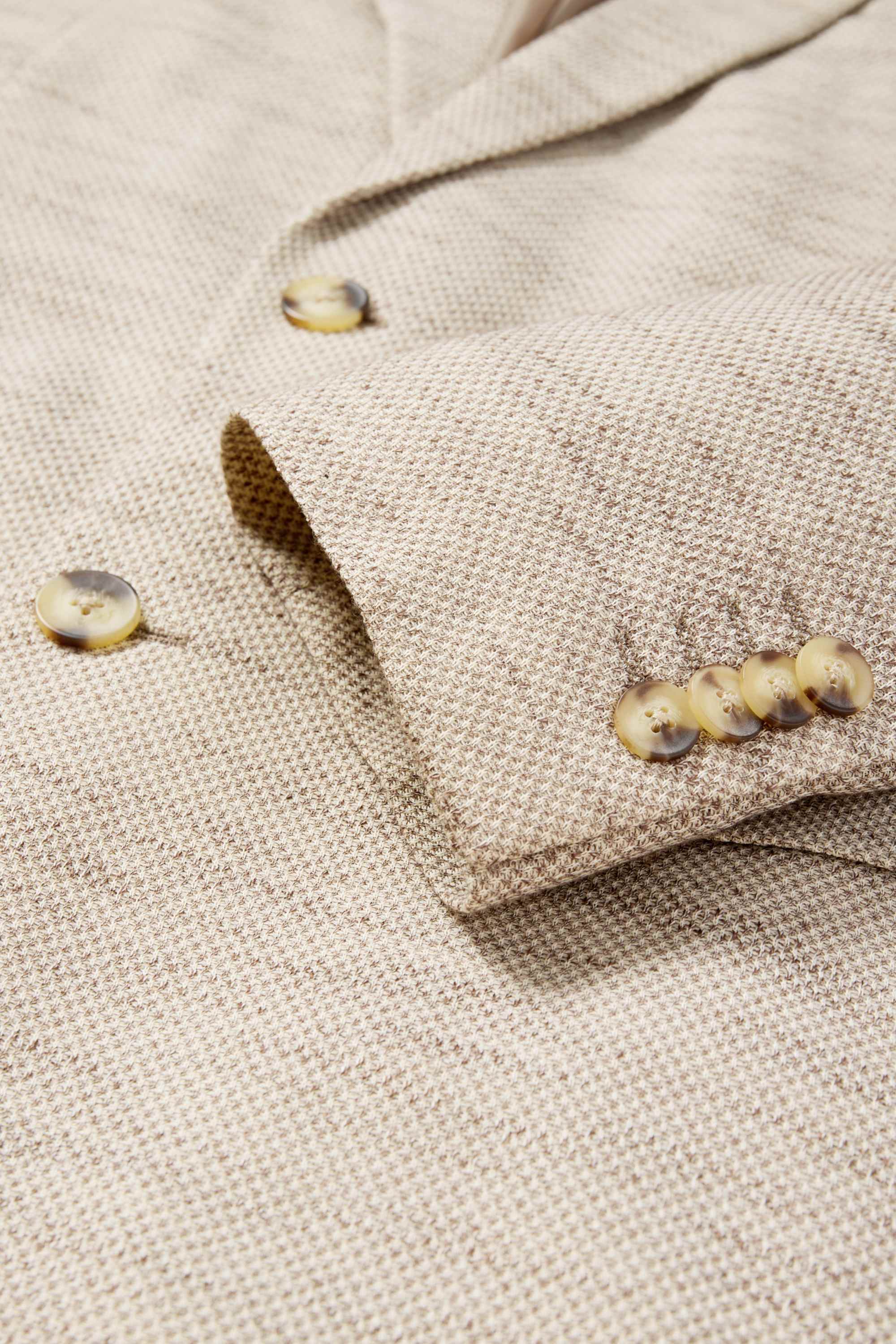 Tailored jacket - regular fit - Flex - textured light beige