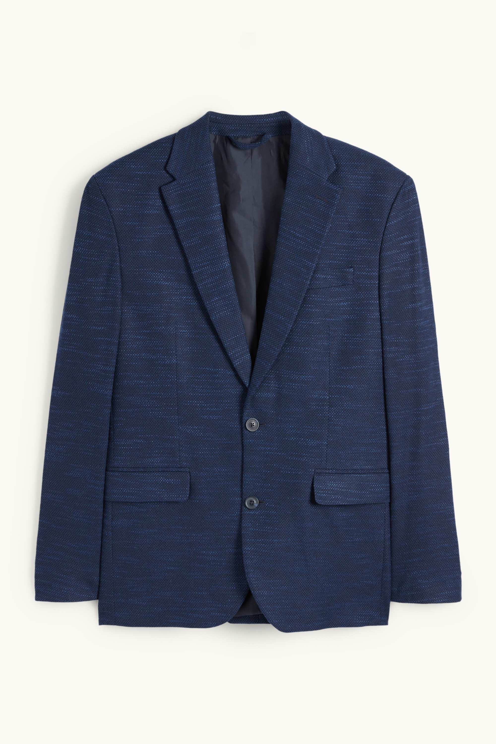 Tailored jacket - regular fit - Flex - textured dark blue