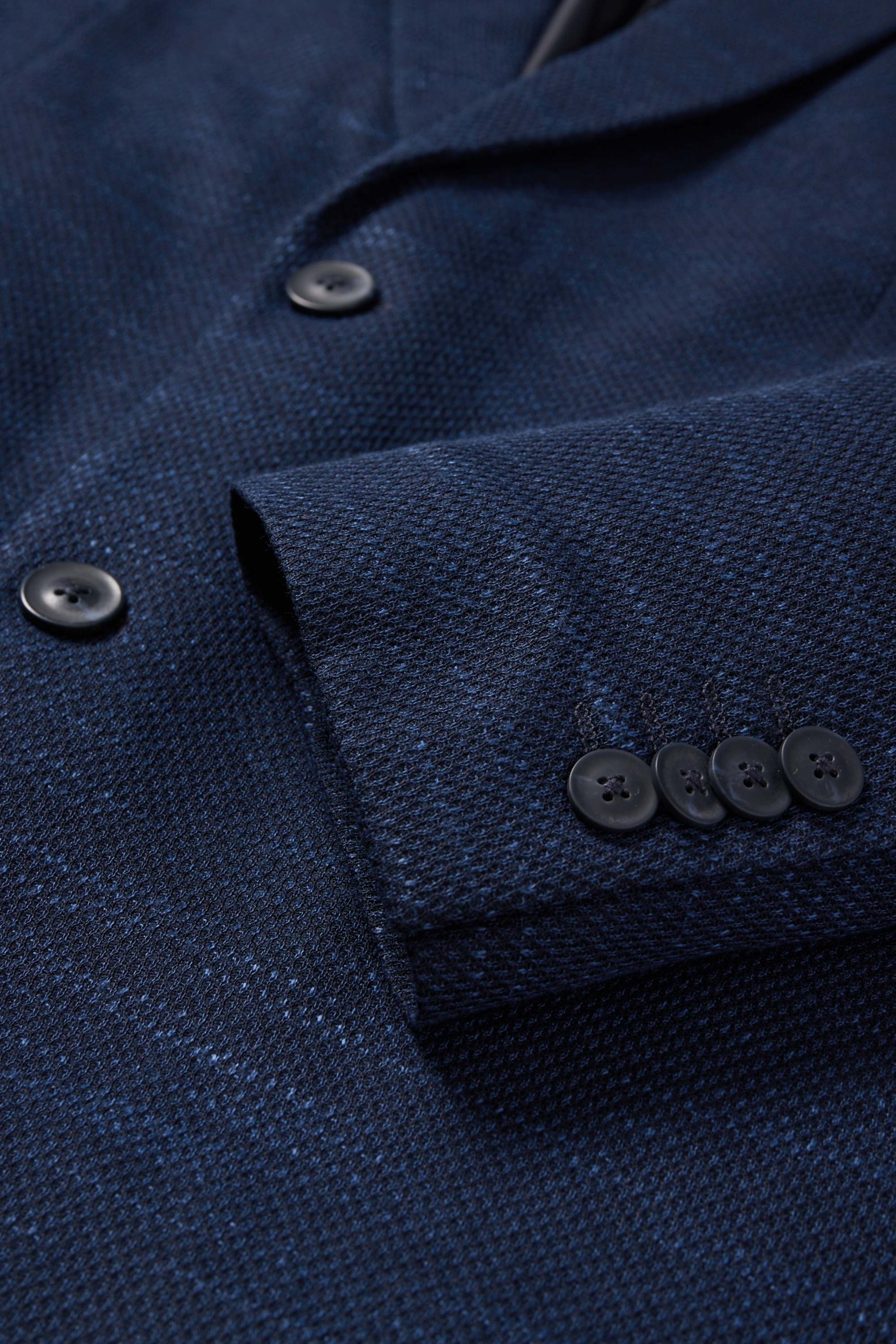 Tailored jacket - regular fit - Flex - textured dark blue