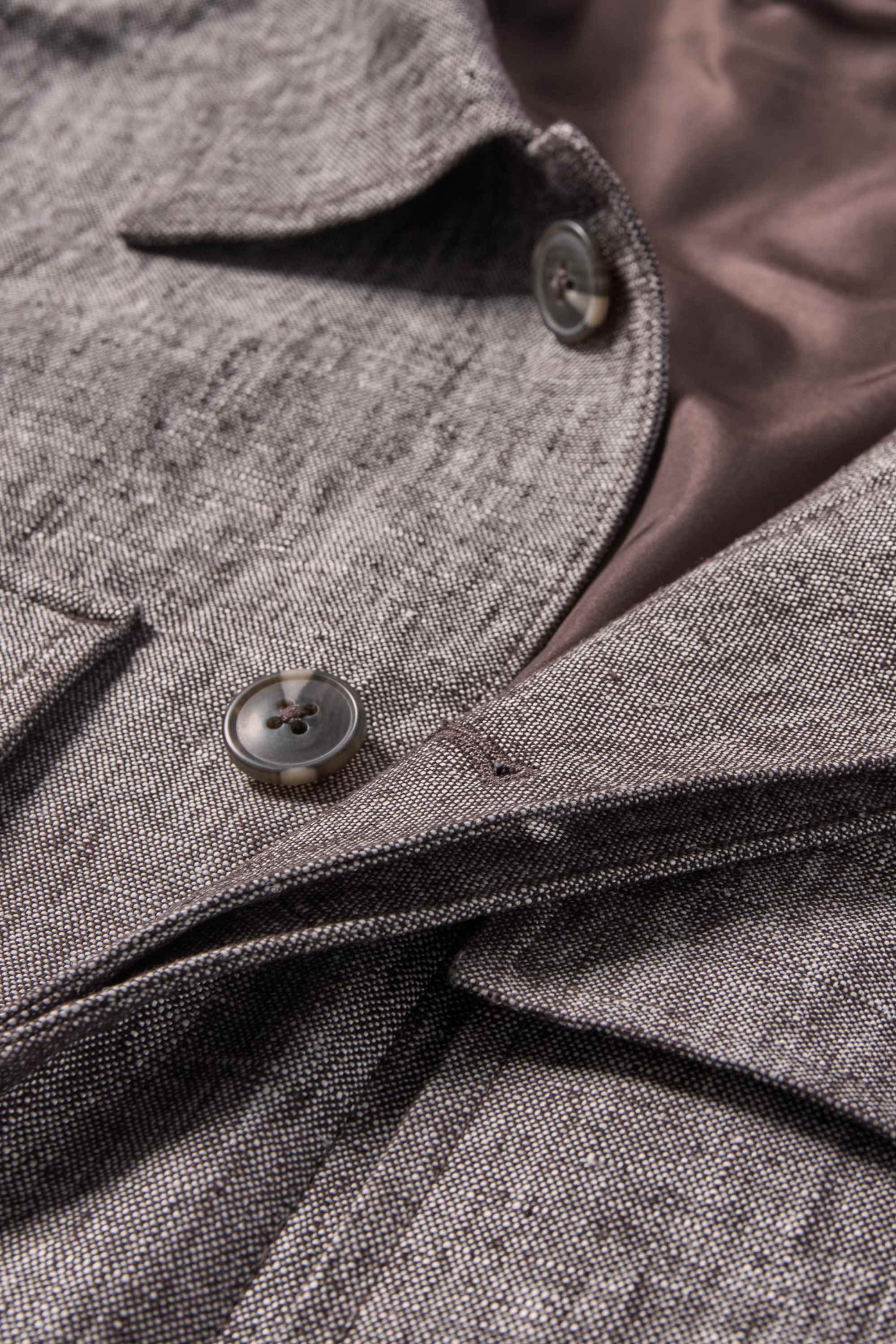 Shirt jacket - linen blend light gray