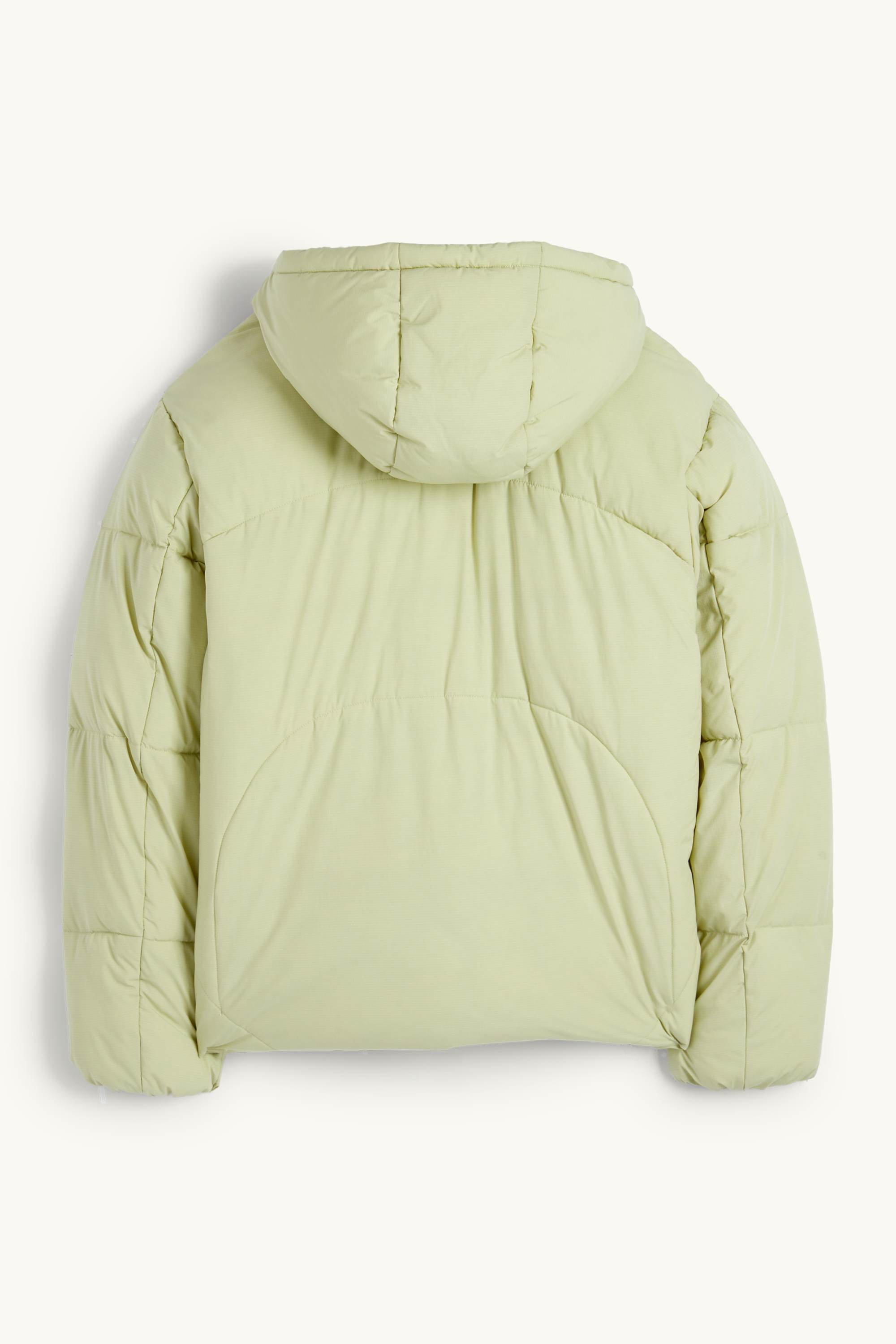 Quilted jacket with hood mint green
