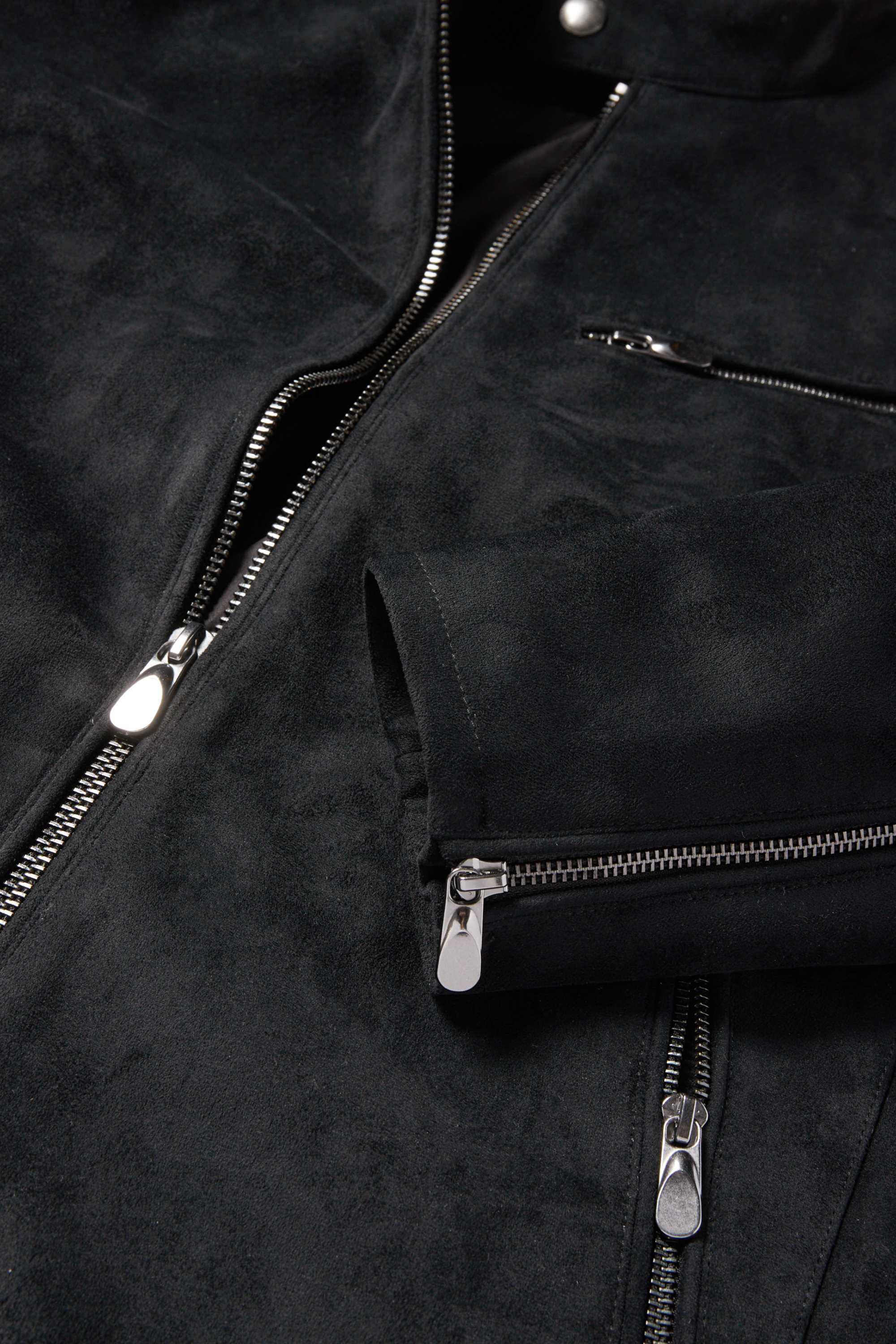 Biker jacket - faux suede black