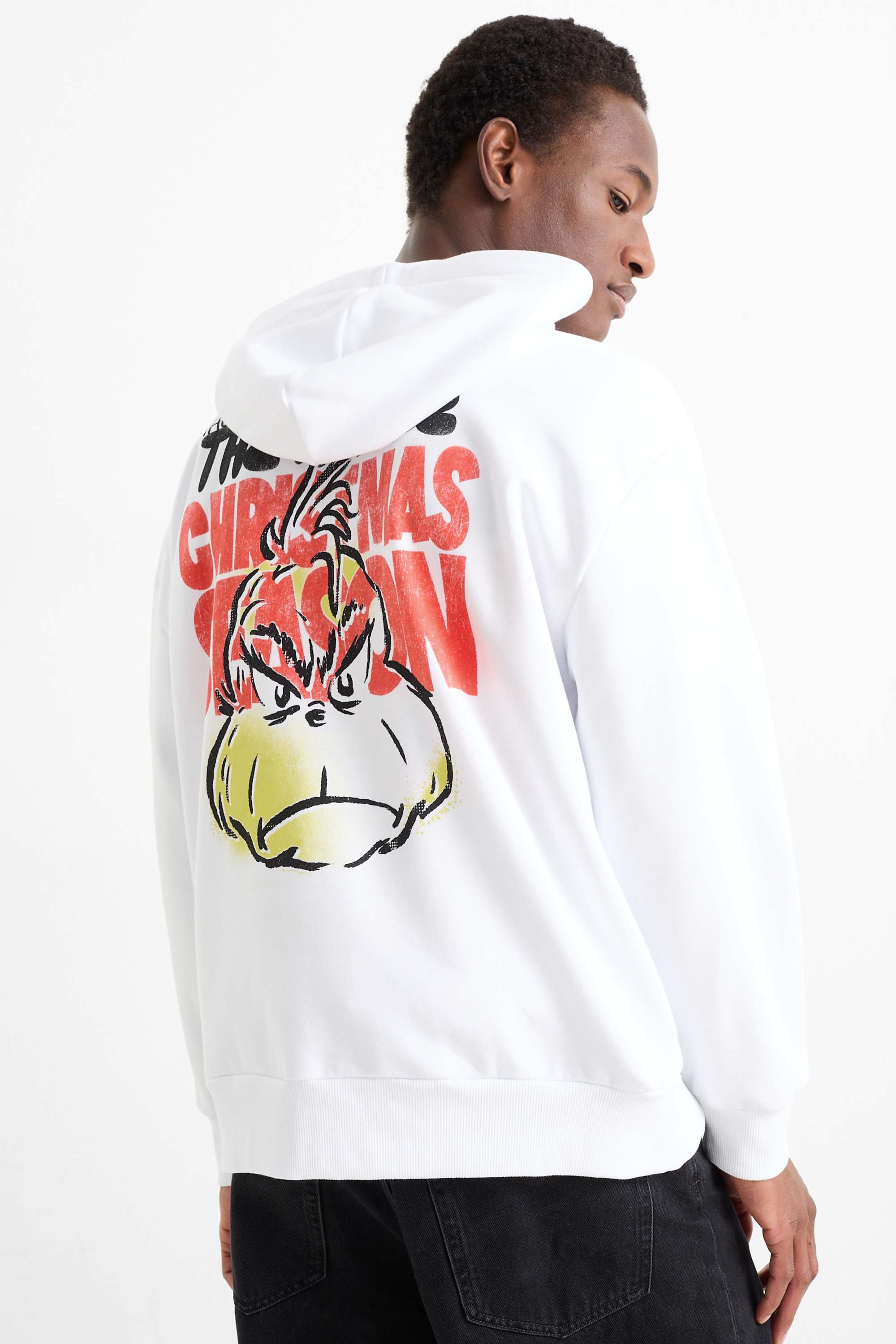 Christmas hoodie - The Grinch cremewhite