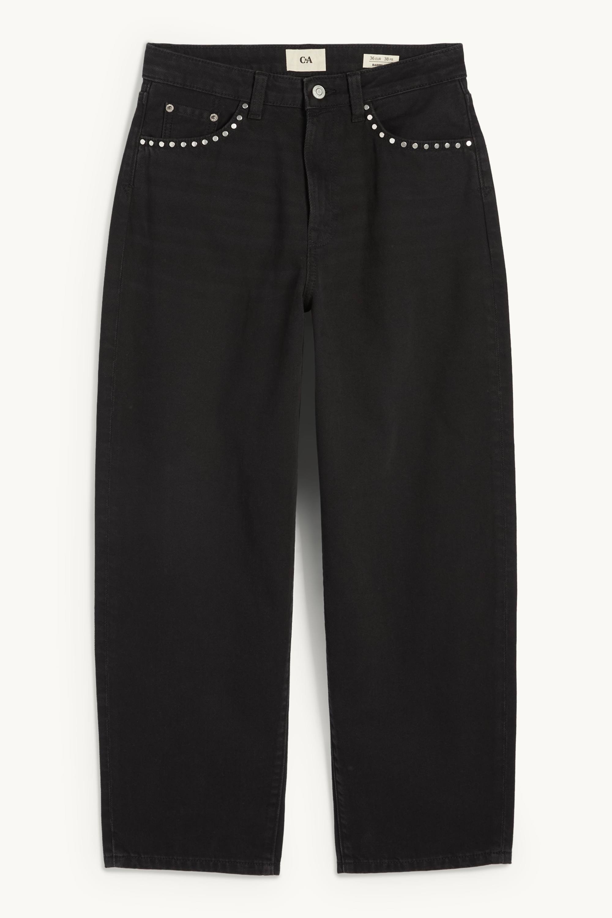 Barrel jeans - mid-rise waist black