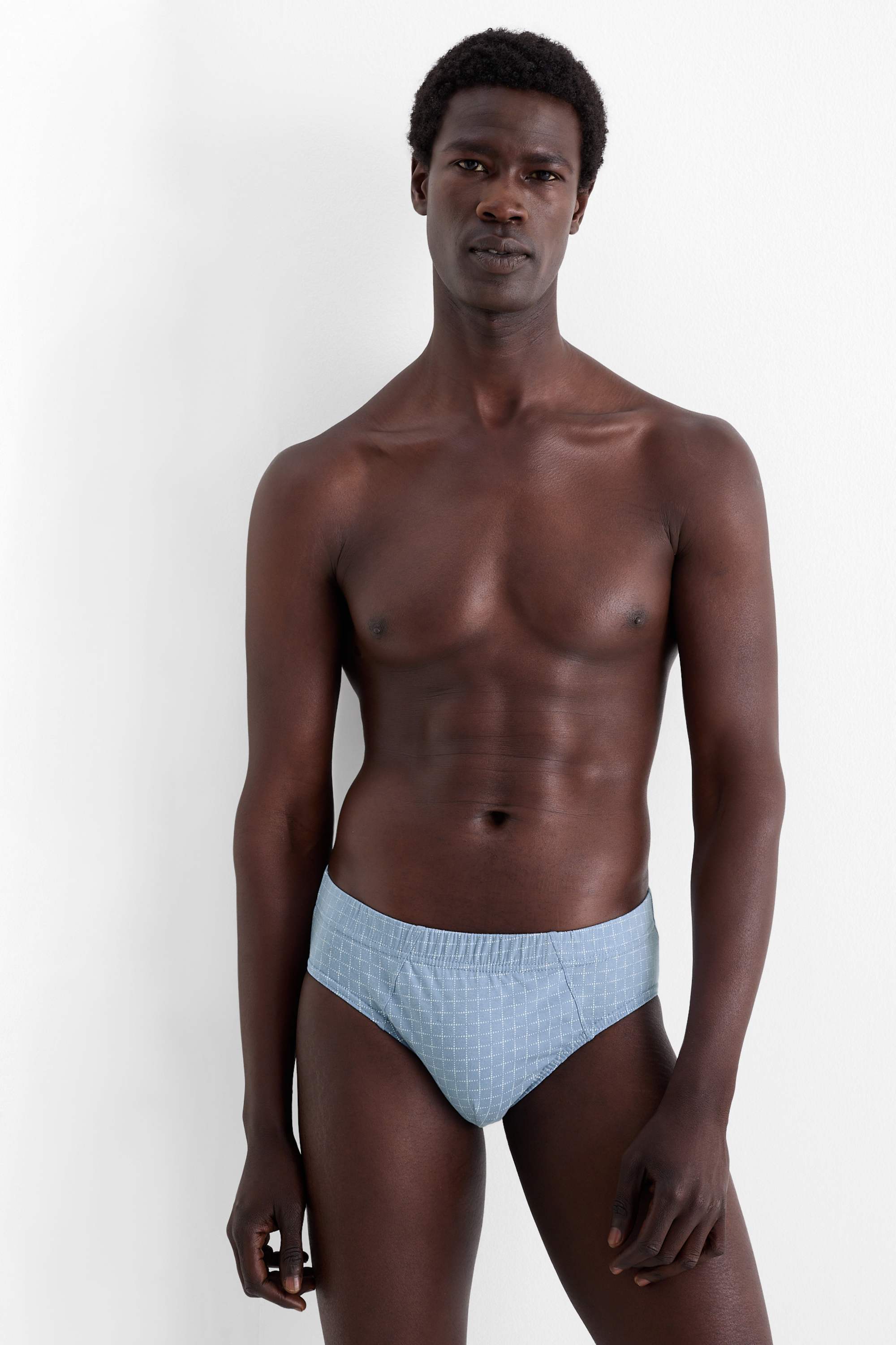 Multipack of 3 - briefs - check light blue