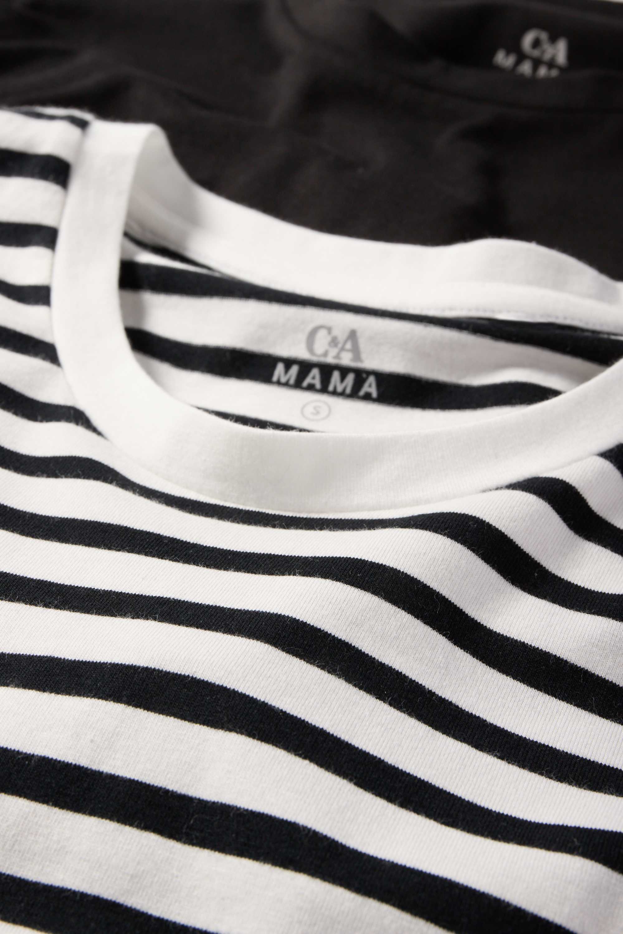 Multipack of 2 - nursing T-shirt black / white