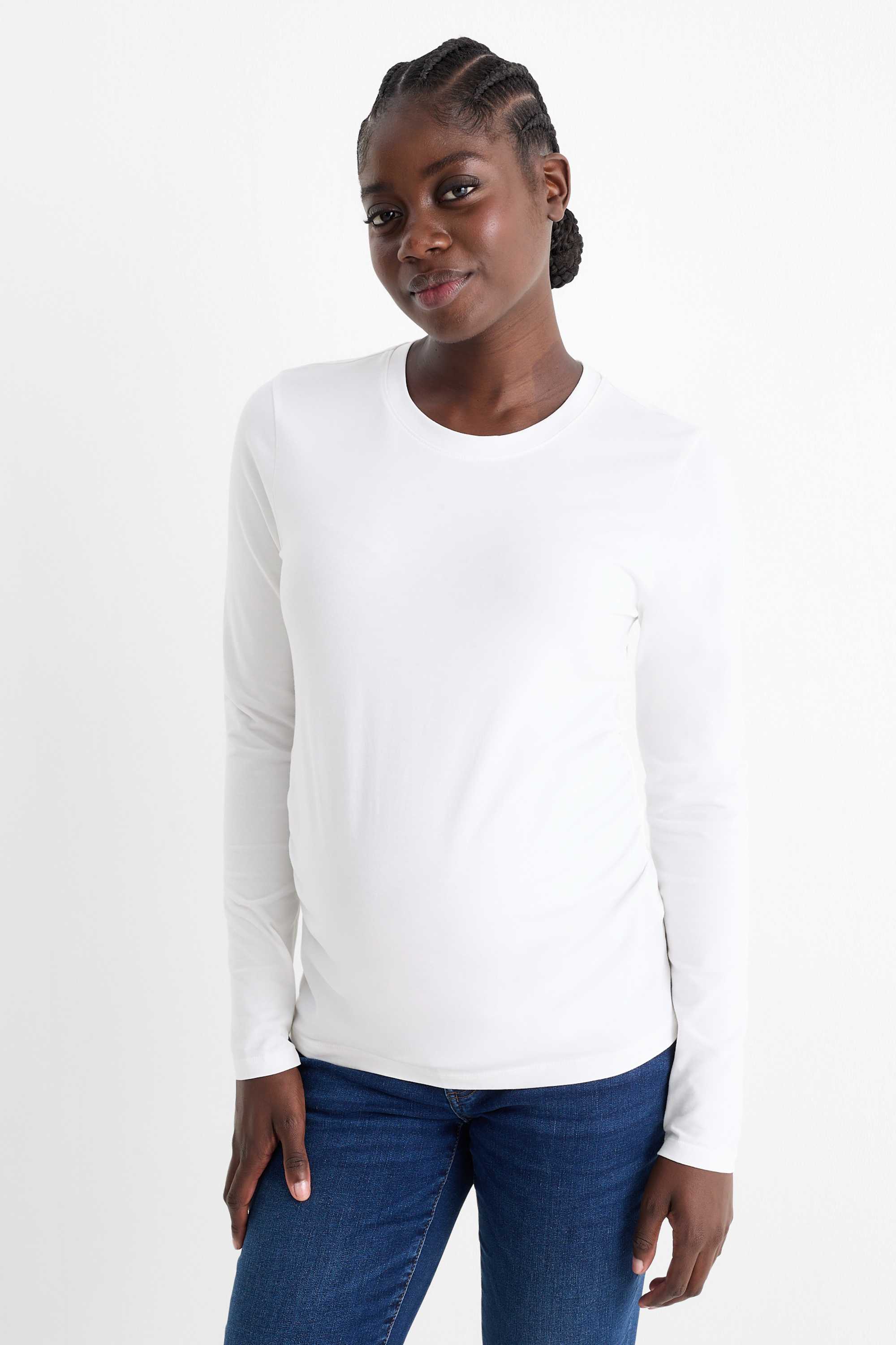 Multipack of 2 - maternity long sleeve top black