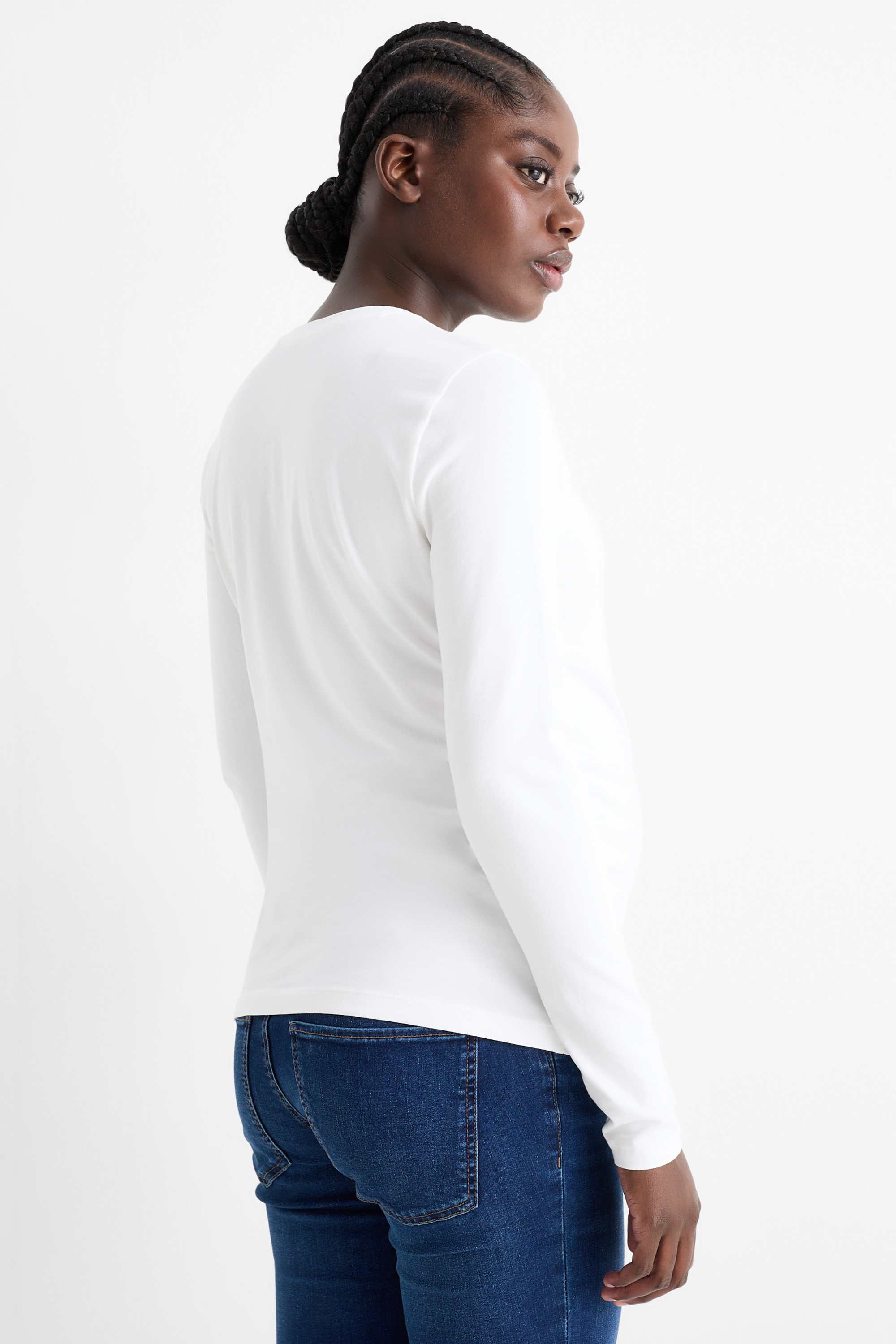Multipack of 2 - maternity long sleeve top black