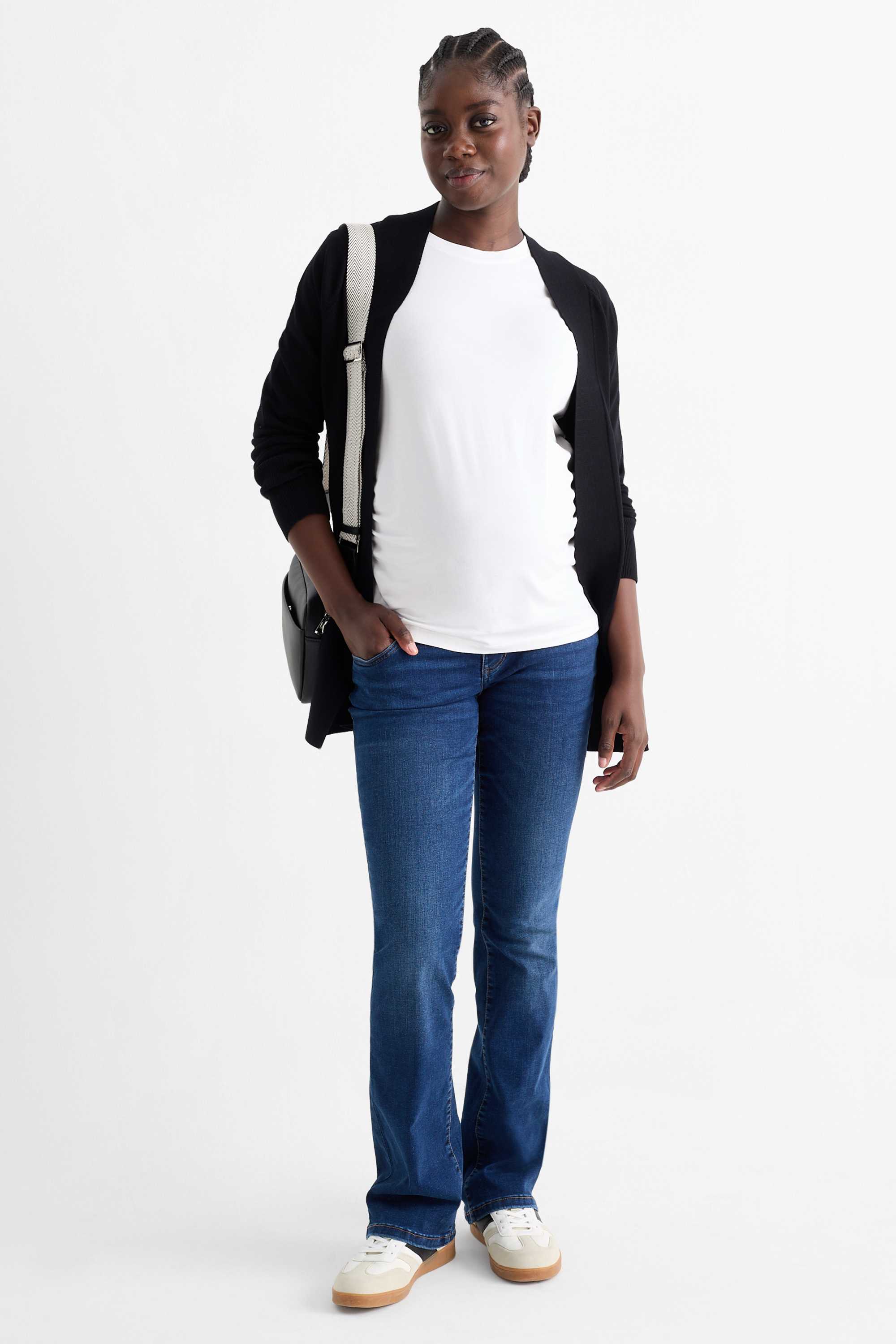 Multipack of 2 - maternity long sleeve top black