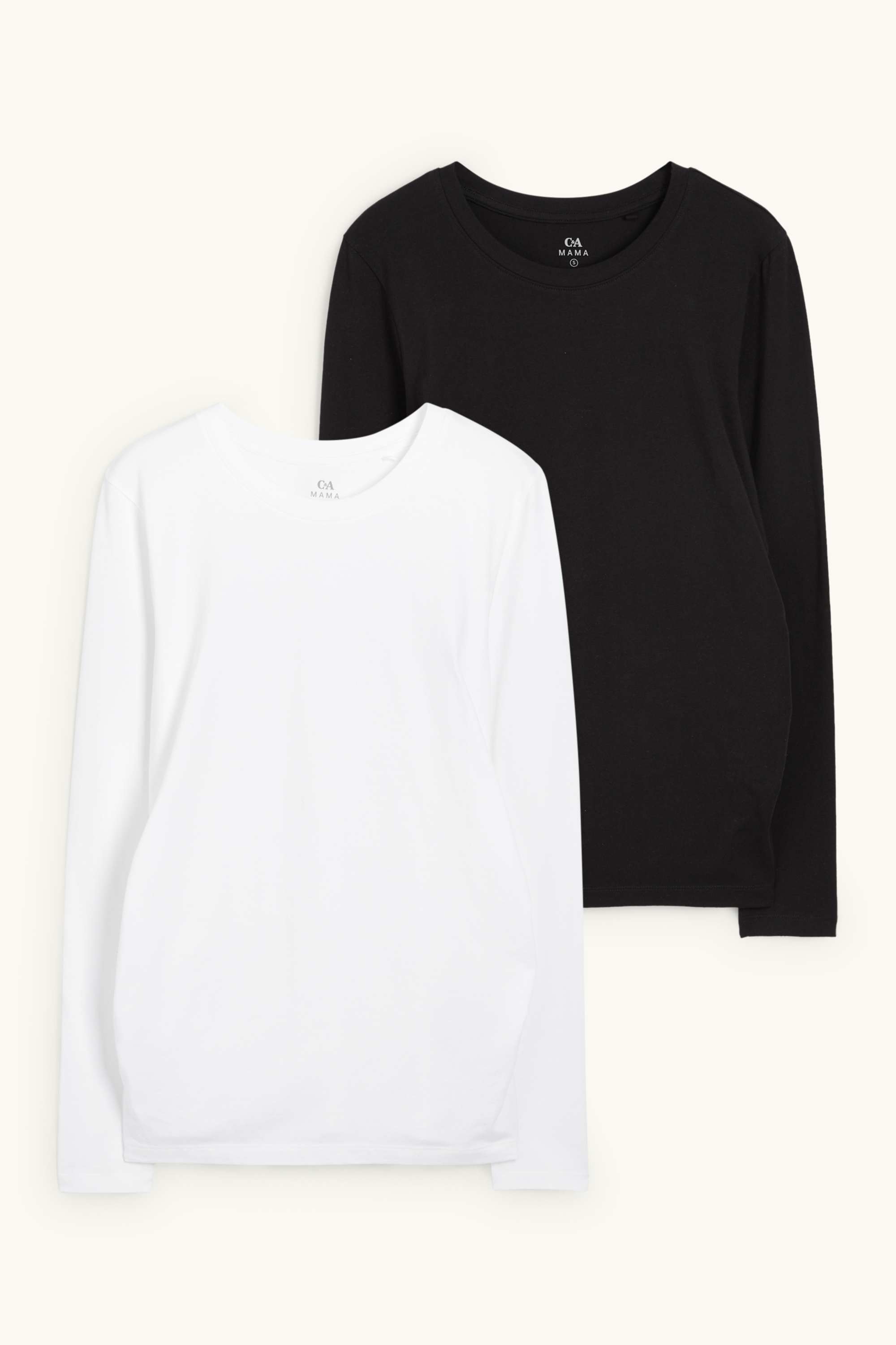 Multipack of 2 - maternity long sleeve top black