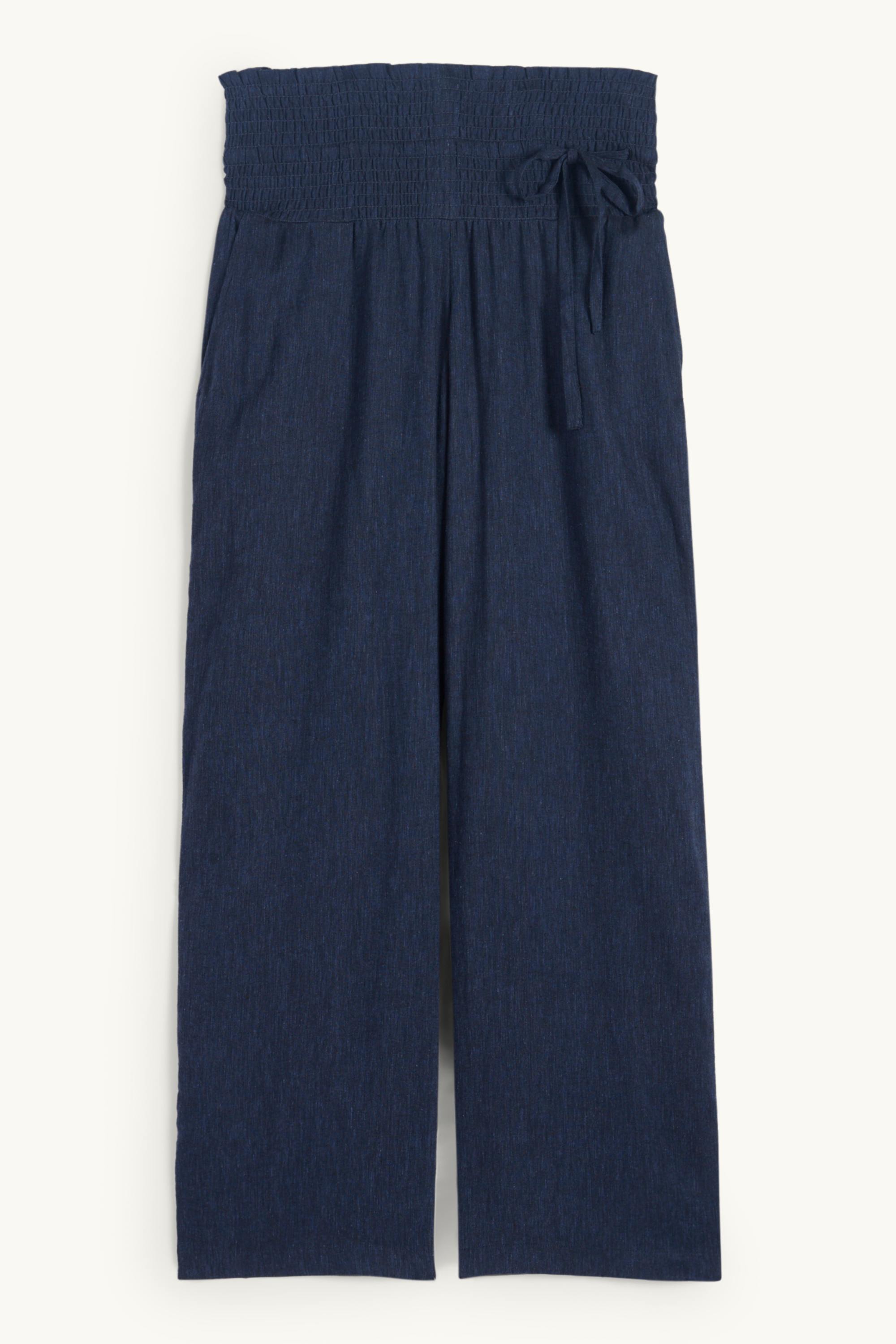 Maternity trousers - linen blend dark blue
