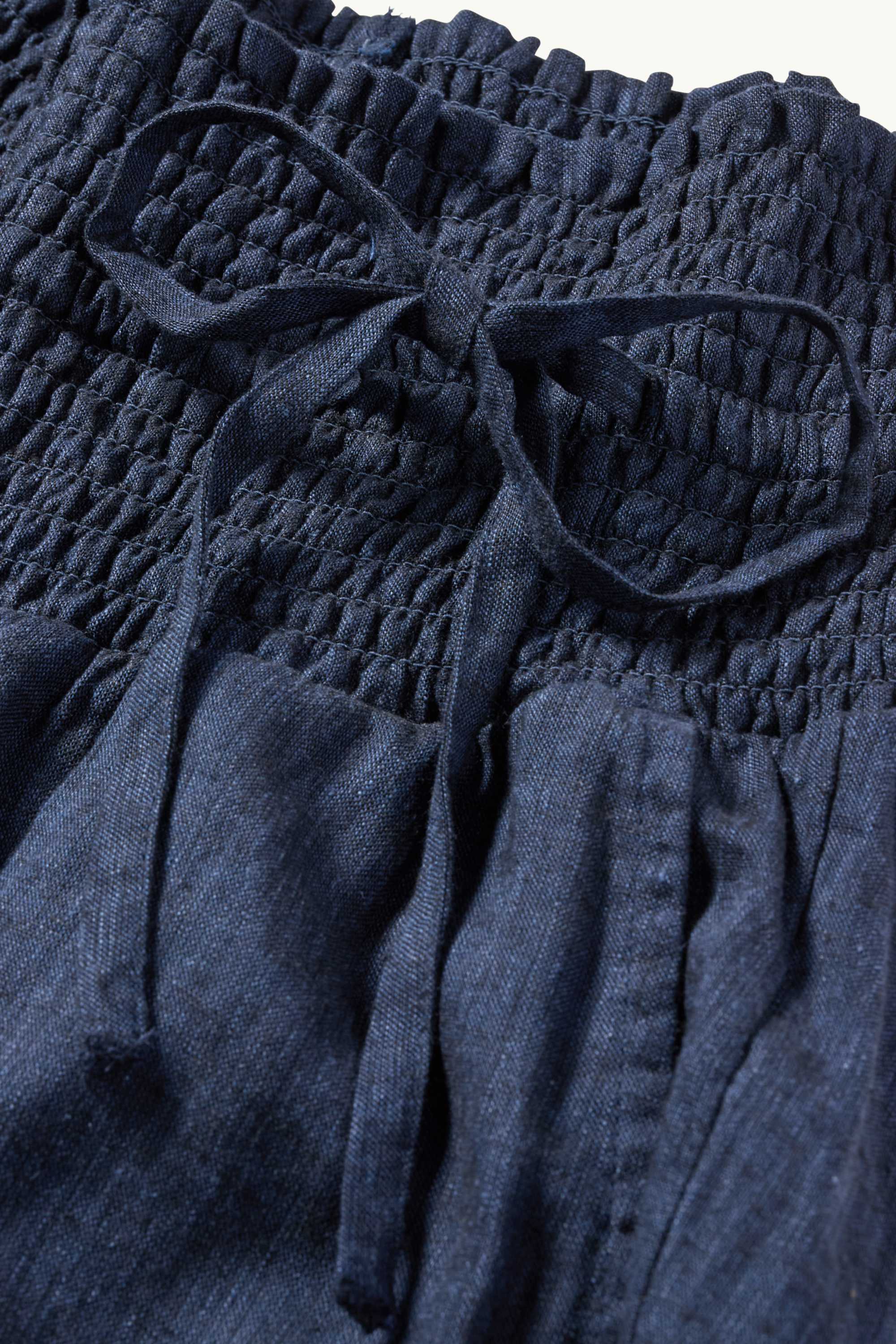 Maternity Bermuda shorts - linen blend - smocked dark blue
