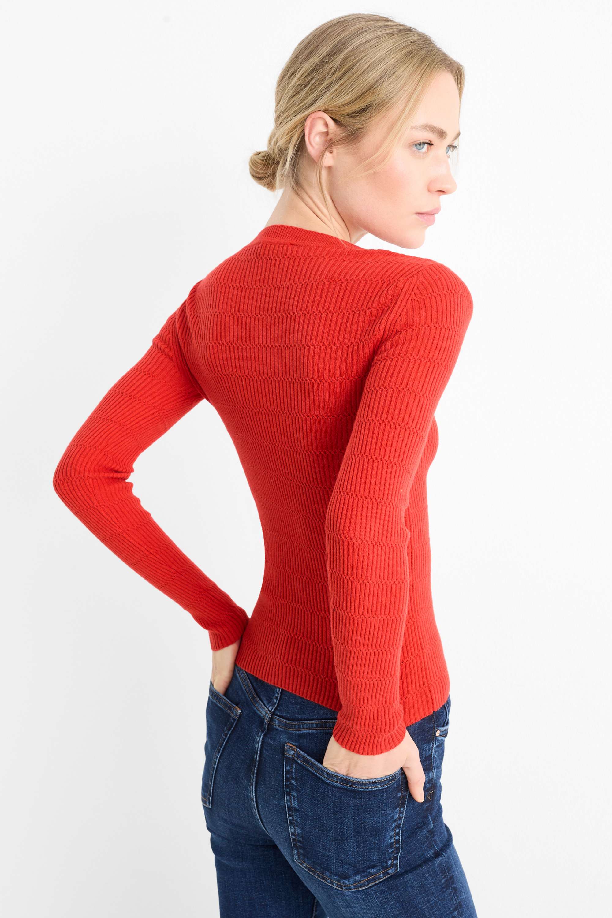 Jumper - textured red