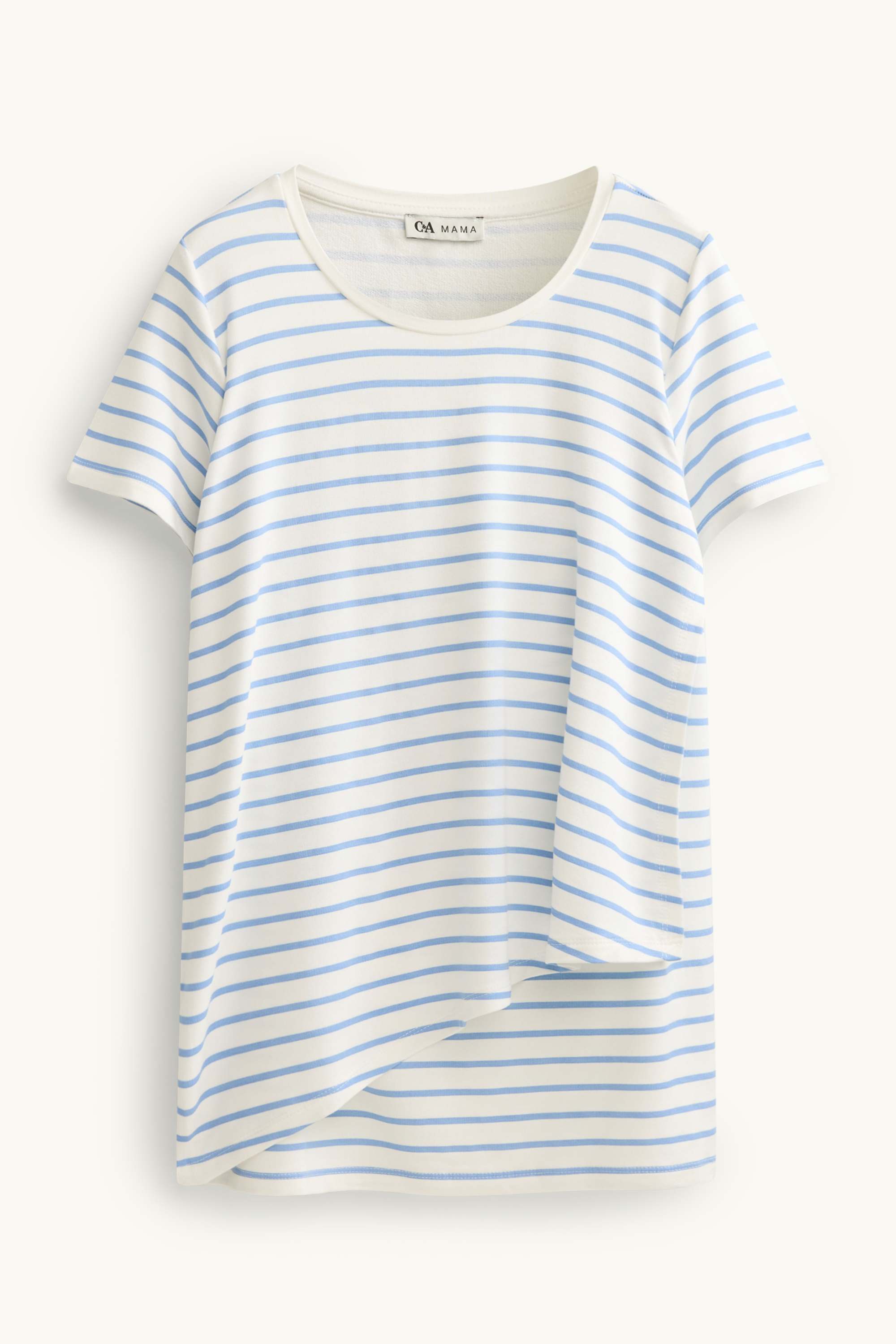 Nursing T-shirt - striped white / blue