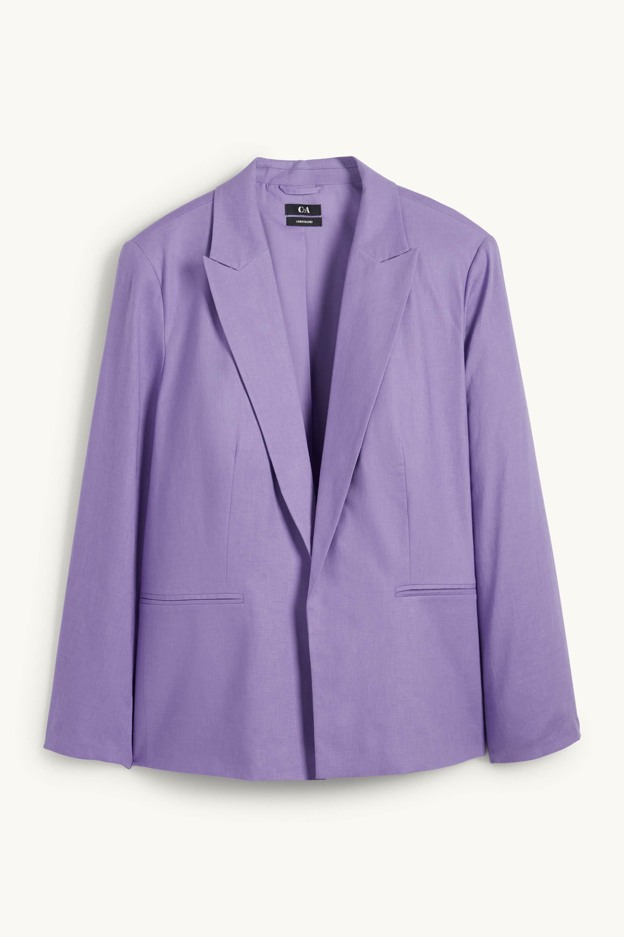 Long blazer - relaxed fit - linen blend violet