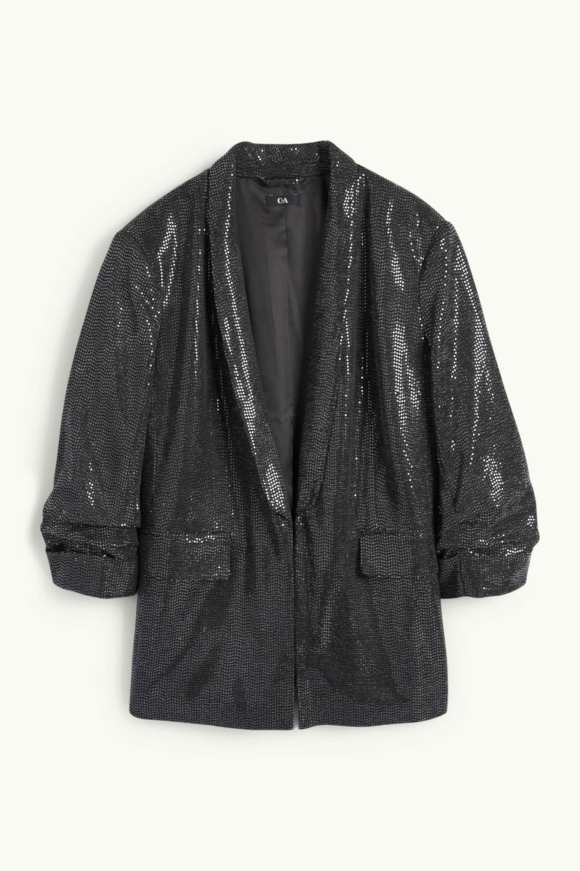 Blazer - relaxed fit - shiny dark gray