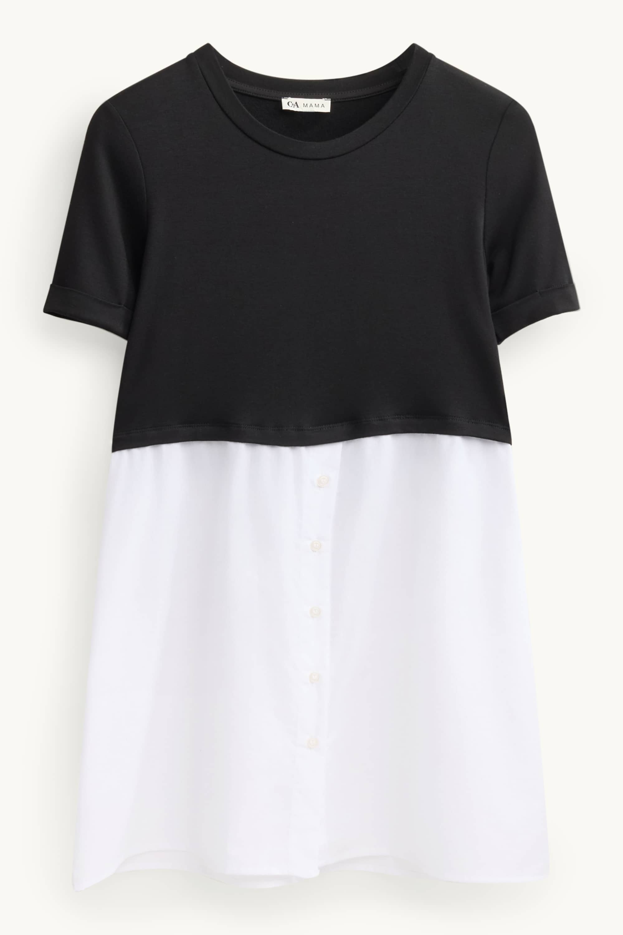 Maternity T-shirt - 2-in-1 look white / black