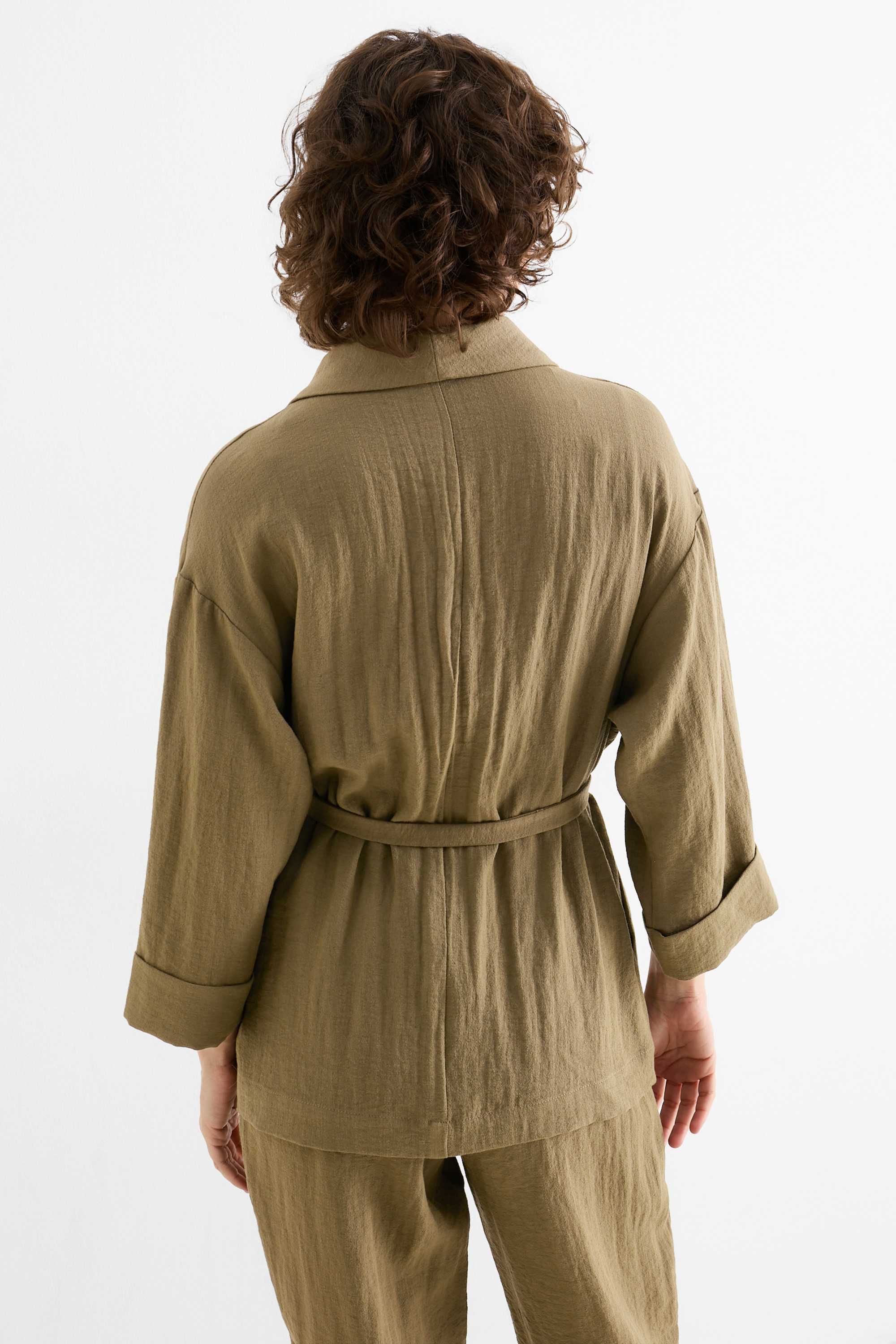Long blazer - relaxed fit khaki