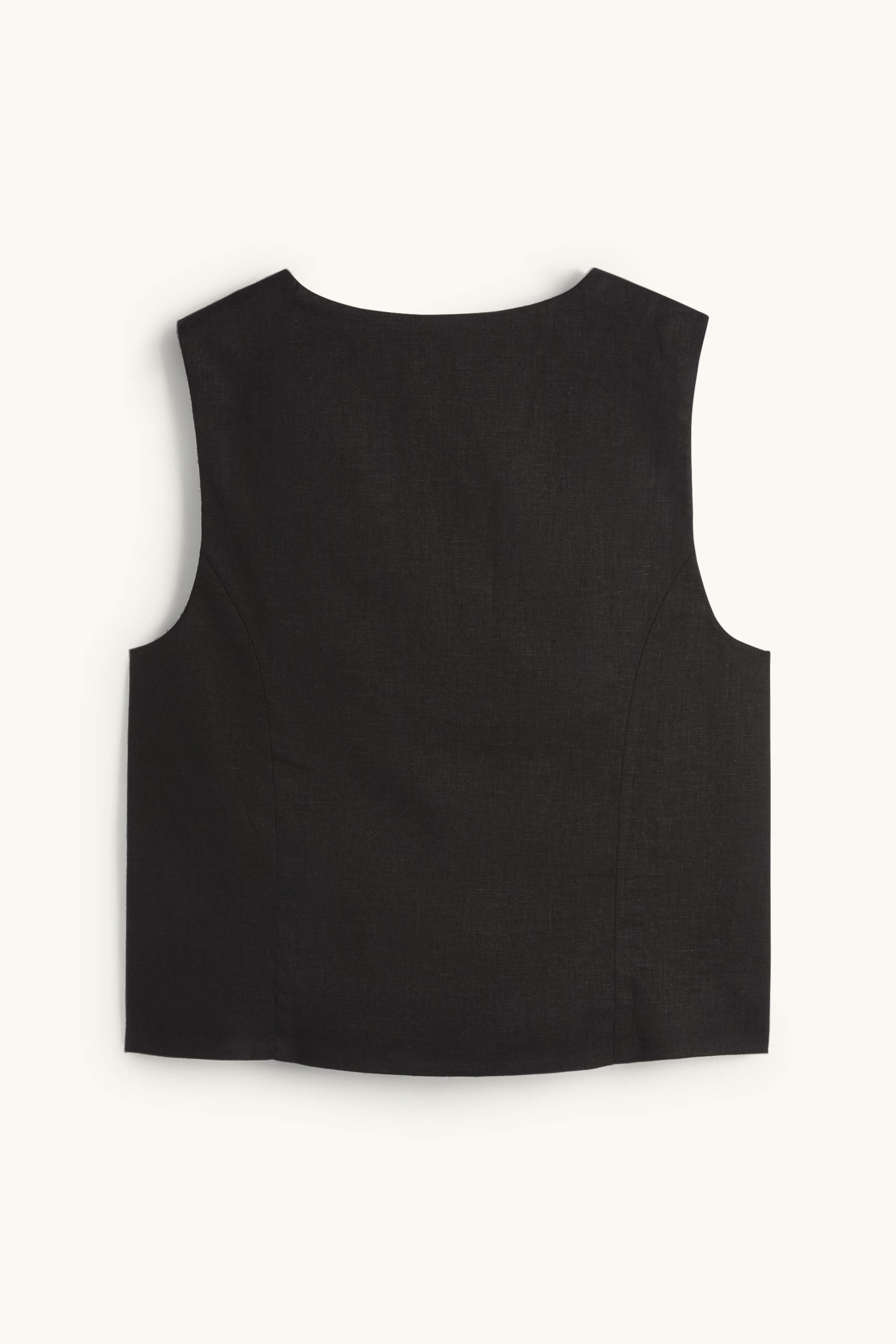 Business waistcoat - fitted - linen blend black