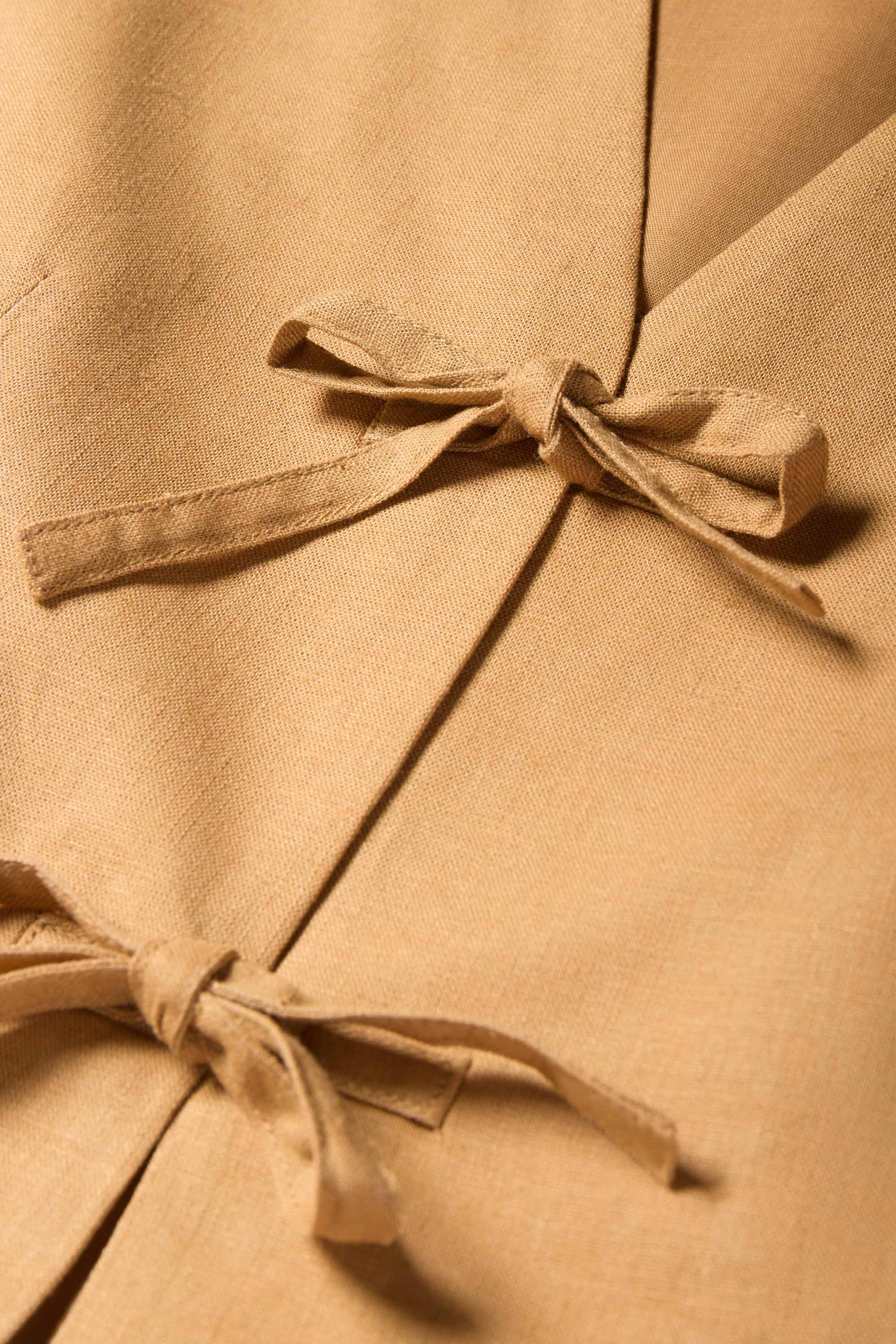Business waistcoat - fitted - linen blend light brown