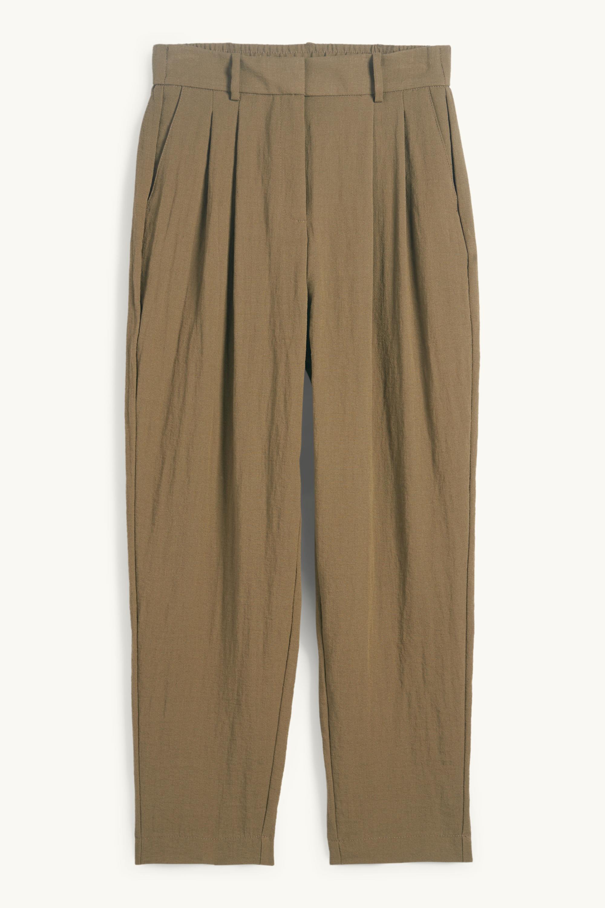 Business trousers - high waist - loose fit green