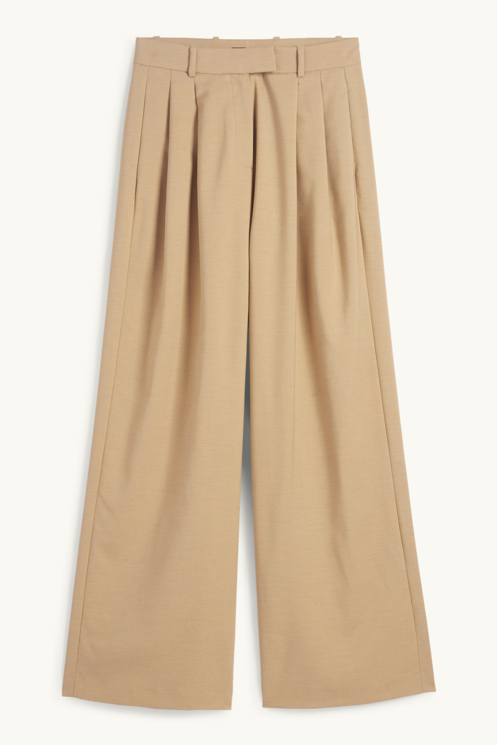 Business trousers - high waist - relaxed fit beige