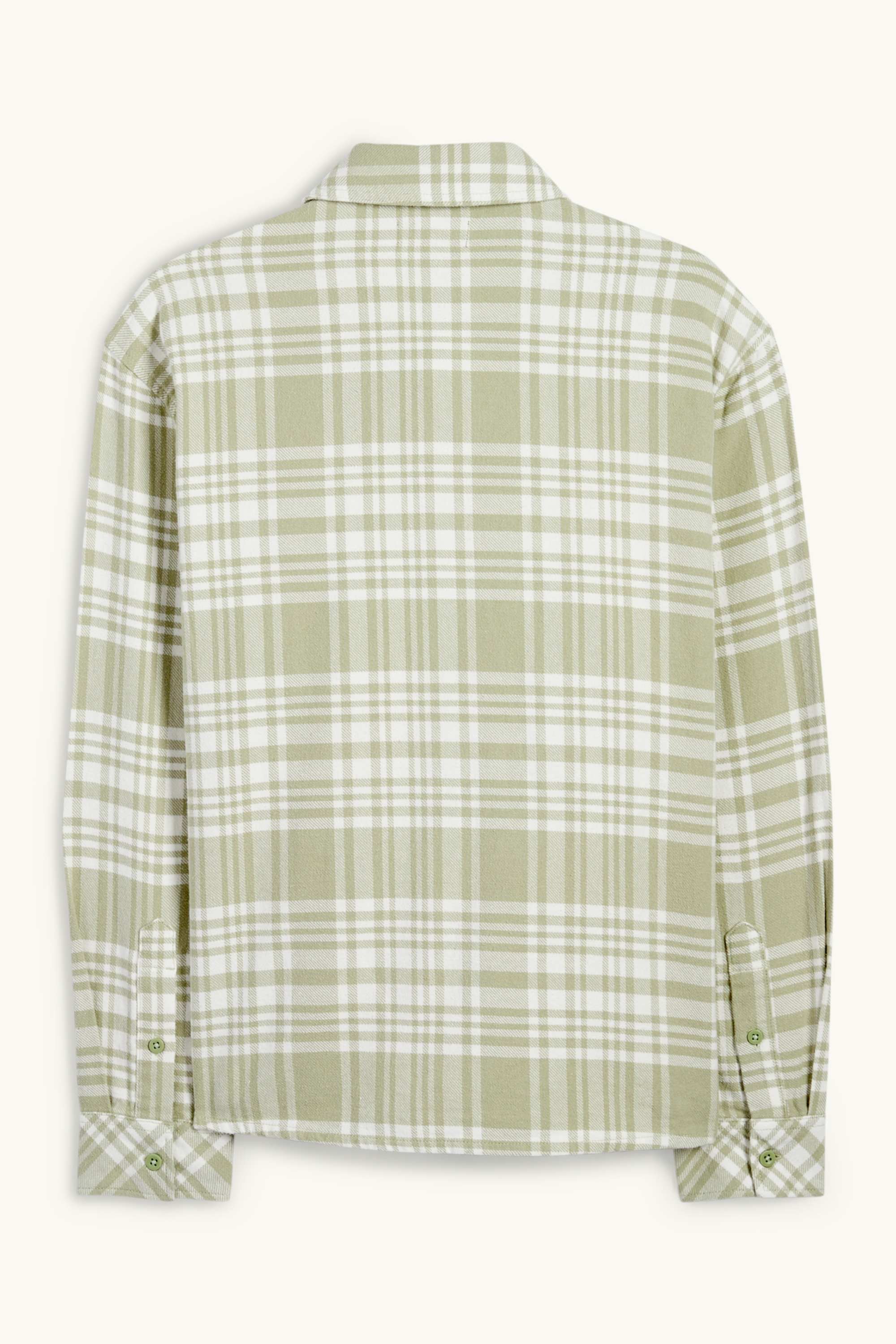 Flannel shirt - regular fit - kent collar - check mint green