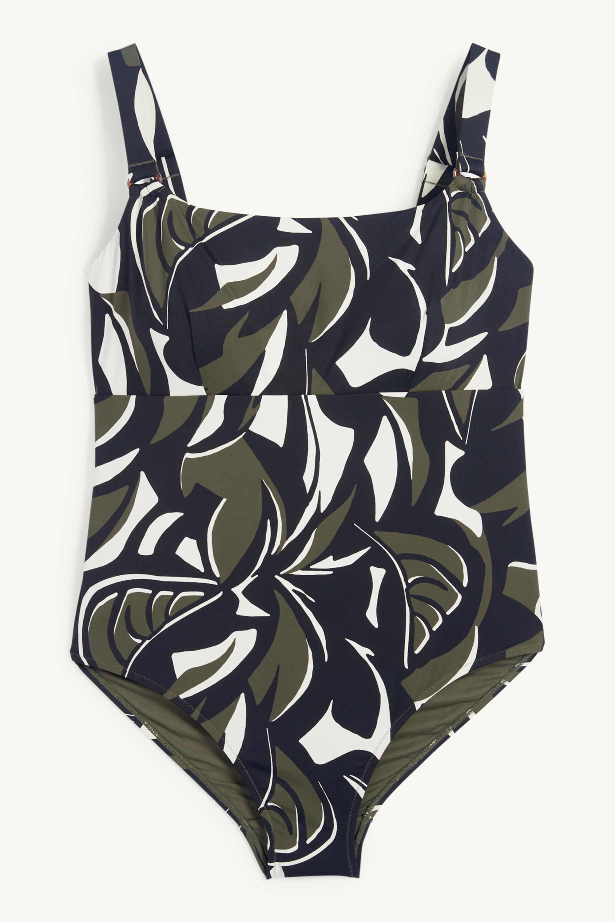 Swimsuit - padded - LYCRA® XTRA LIFE™ - patterned dark green / black