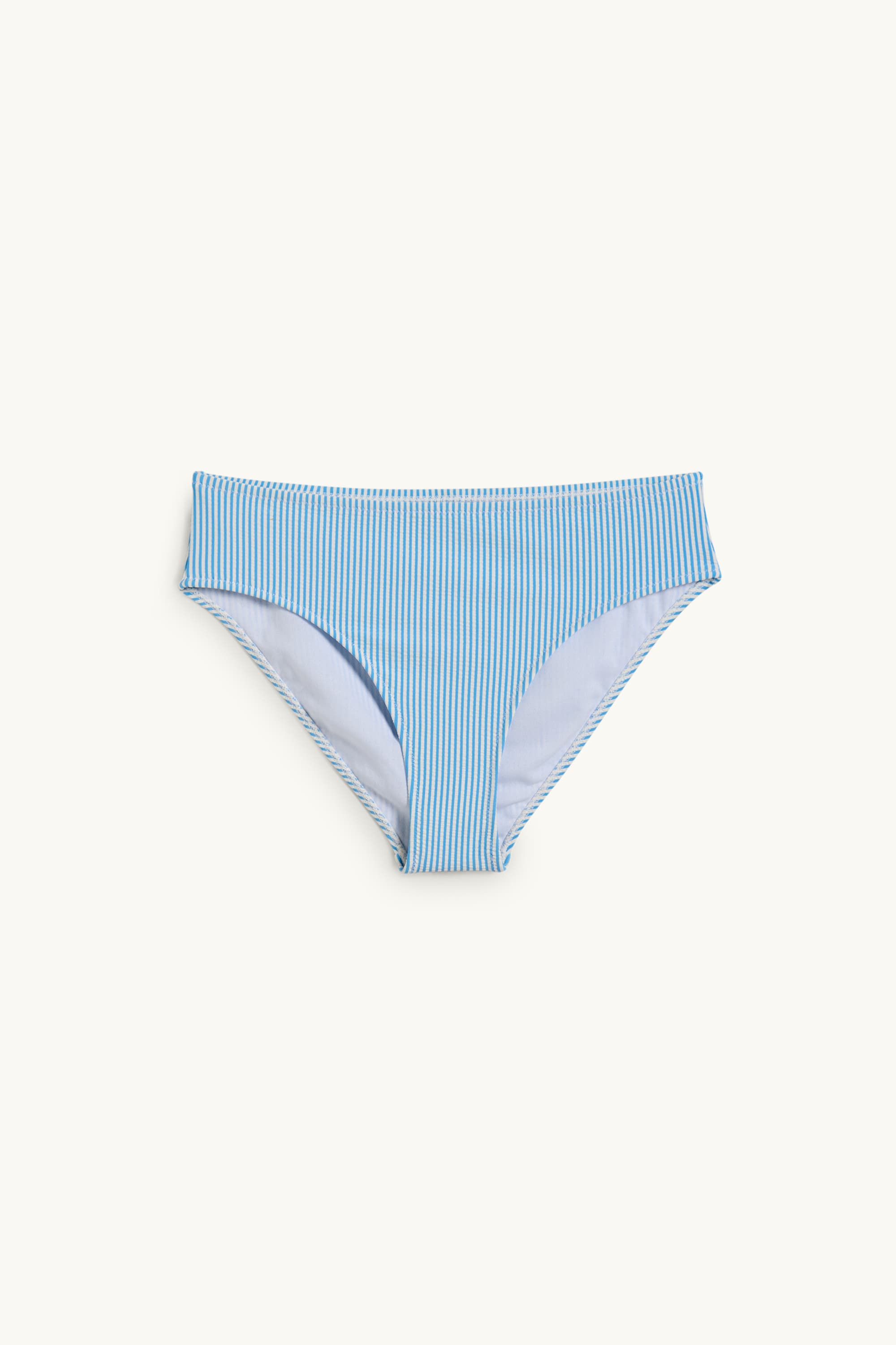 Bikini bottoms - mid waist - LYCRA® XTRA LIFE™ - striped white / light blue
