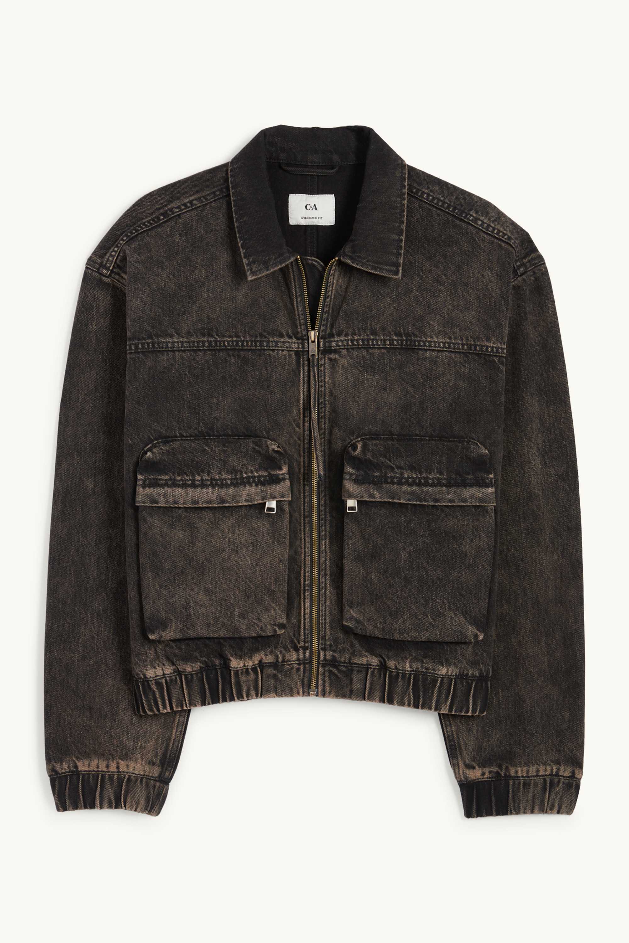 Oversized denim jacket denim-brown