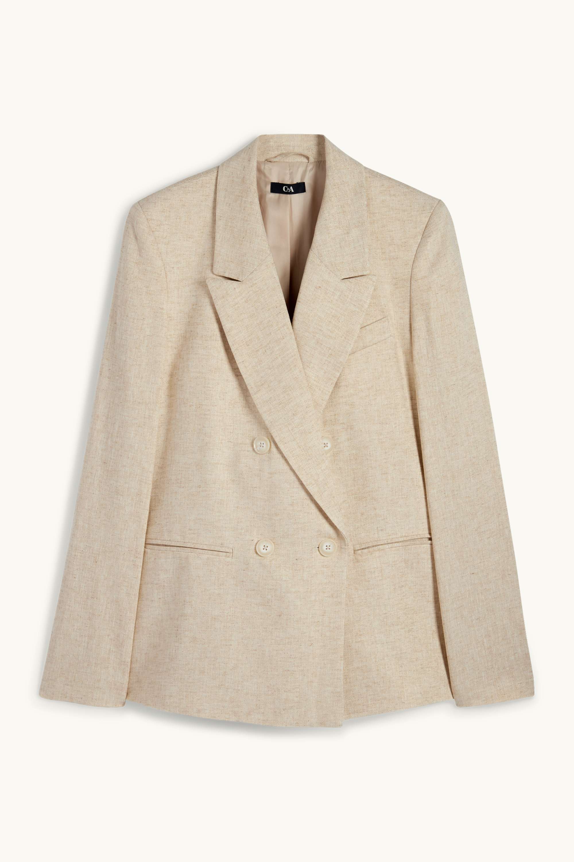 Business blazer - regular fit - linen blend beige / gold