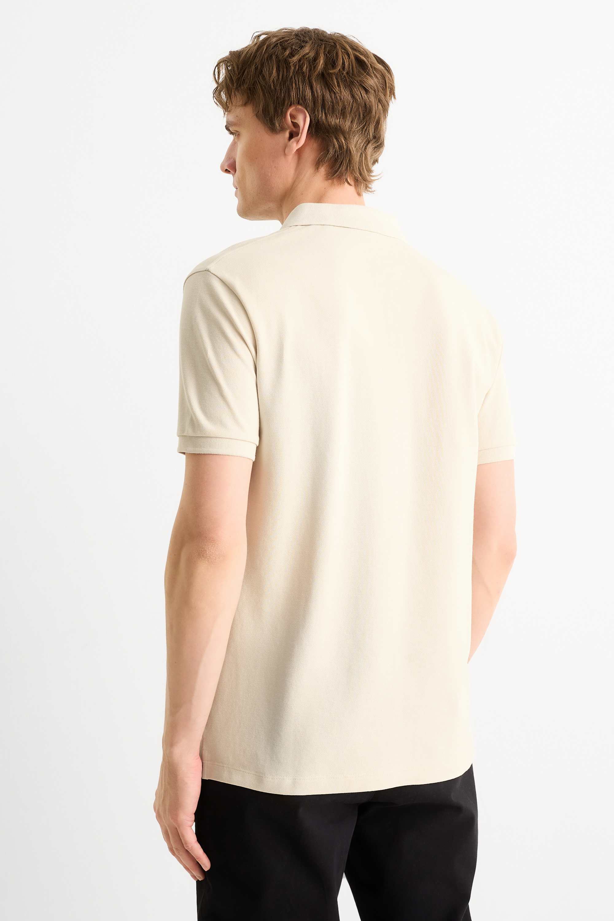 Polo shirt - regular fit light beige