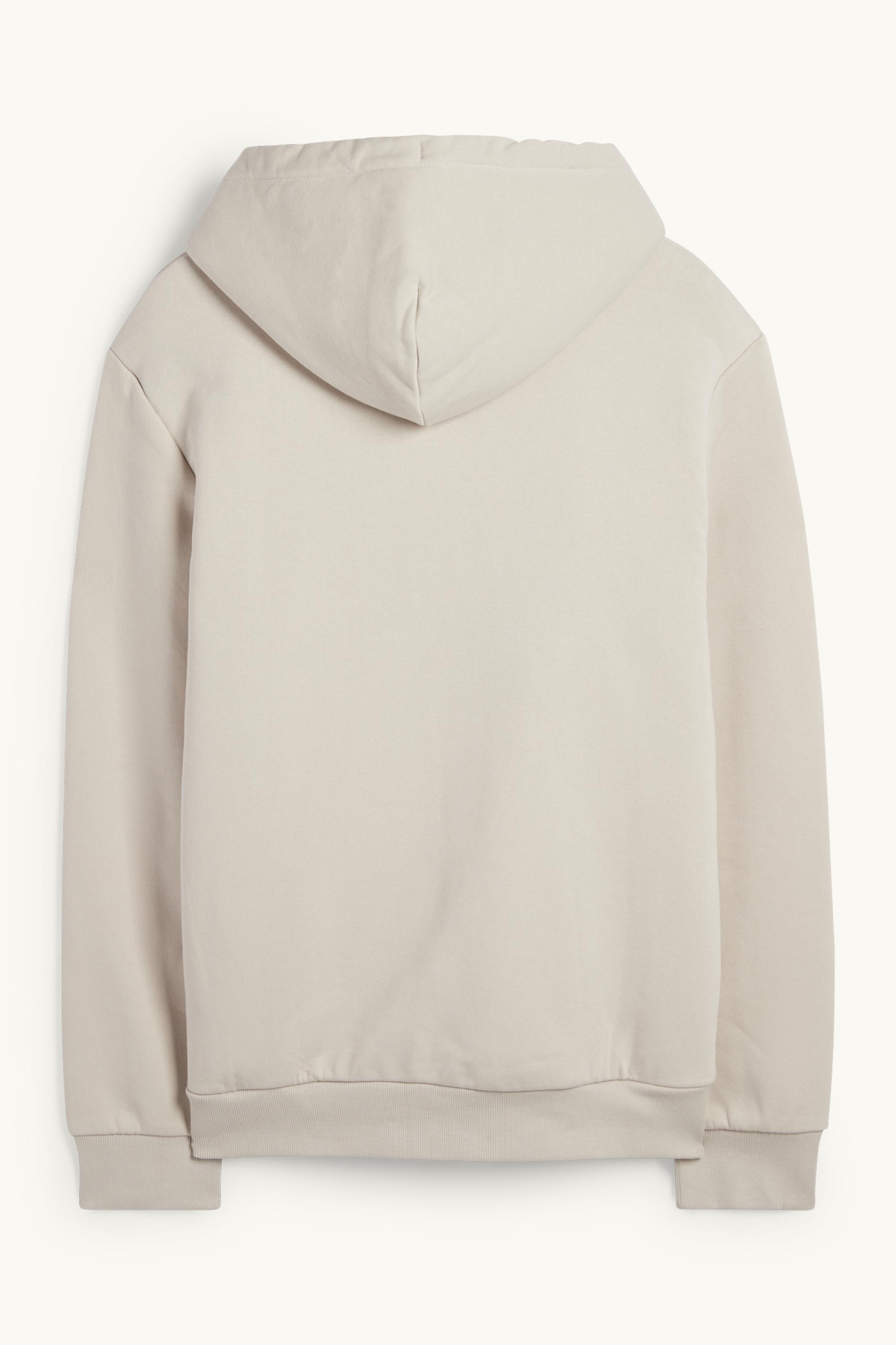 Zip-through hoodie - lined light beige