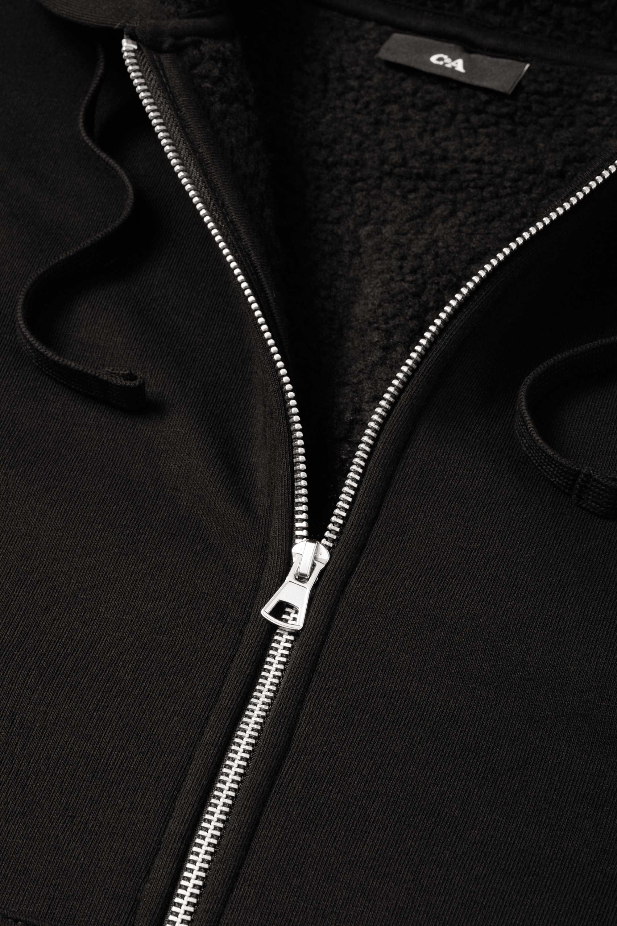 Zip-through hoodie - lined black