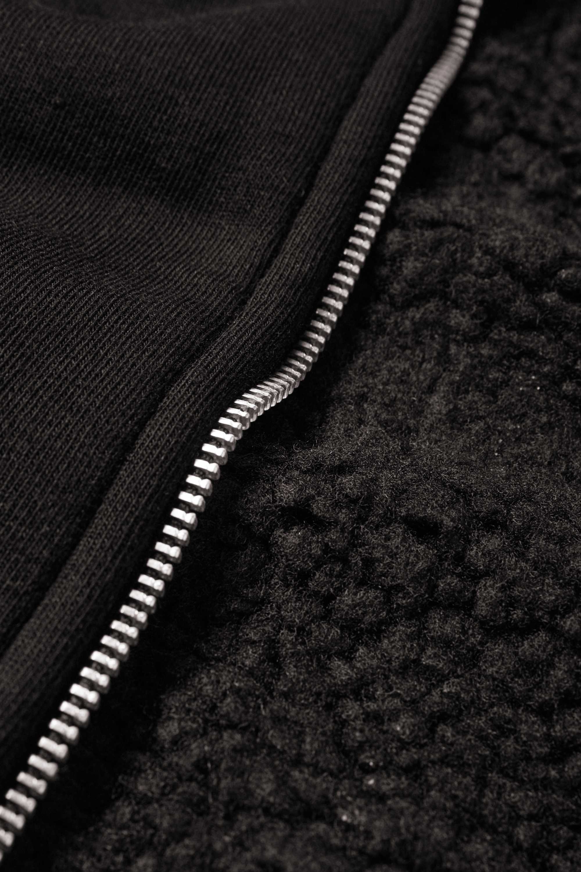 Zip-through hoodie - lined black