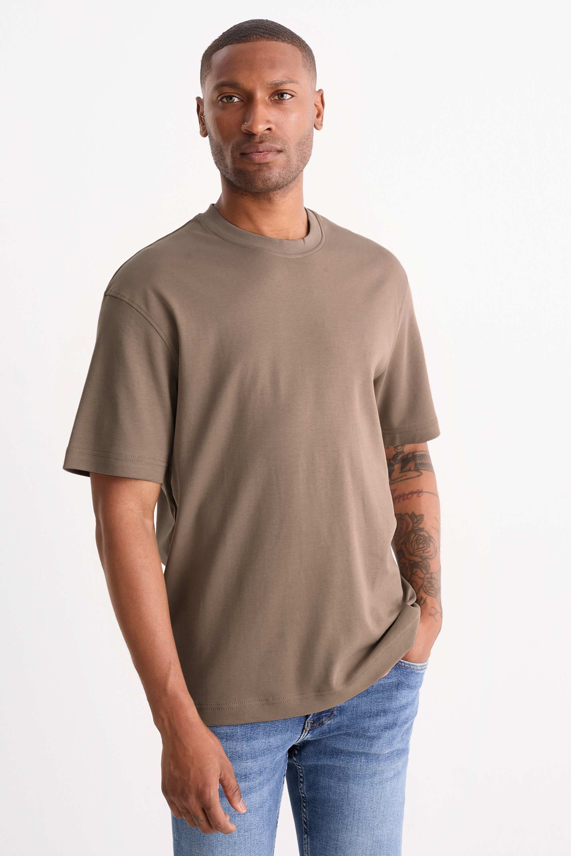 T-shirt - relaxed fit taupe