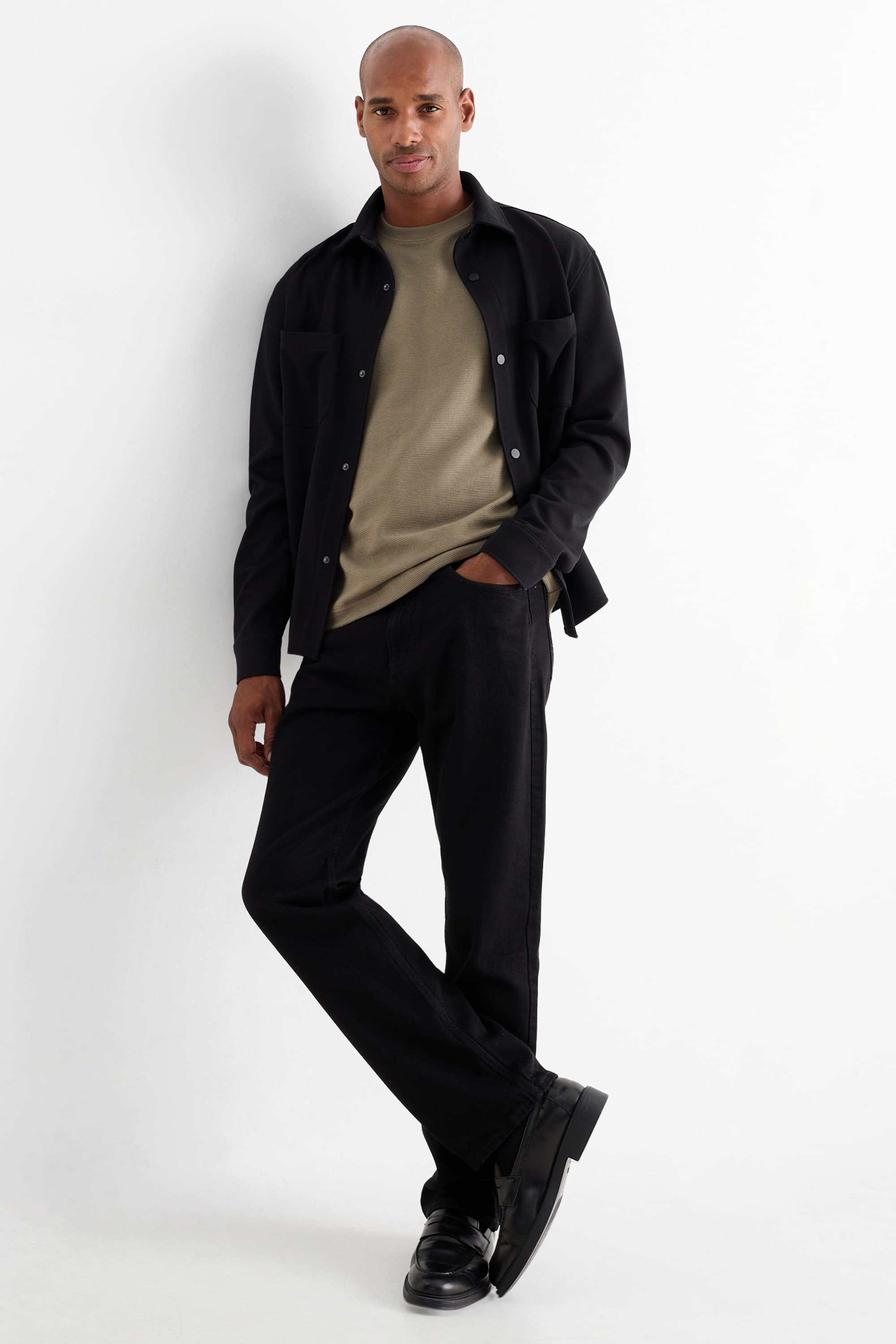 T-shirt - relaxed fit - ribbed green