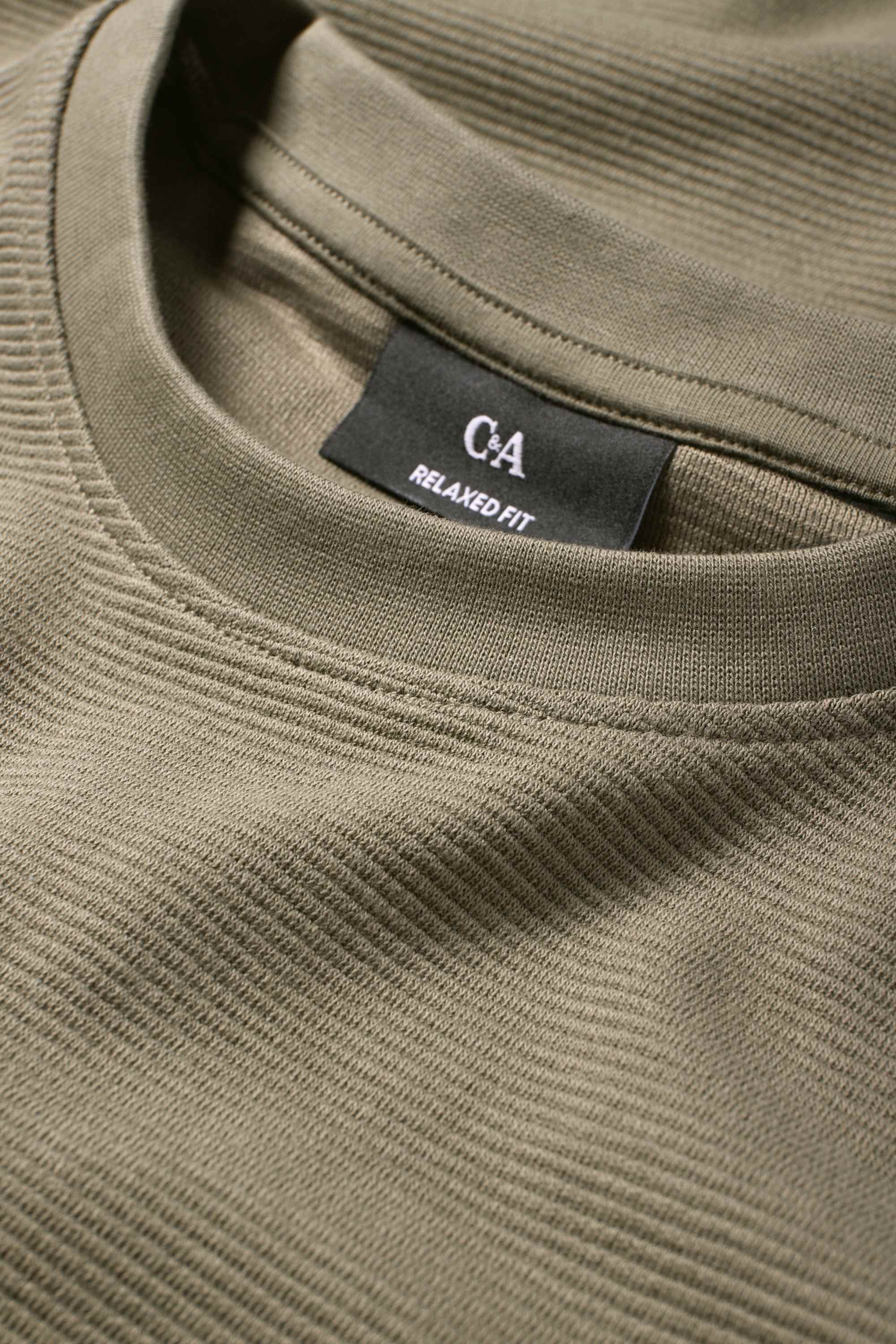 T-shirt - relaxed fit - ribbed green